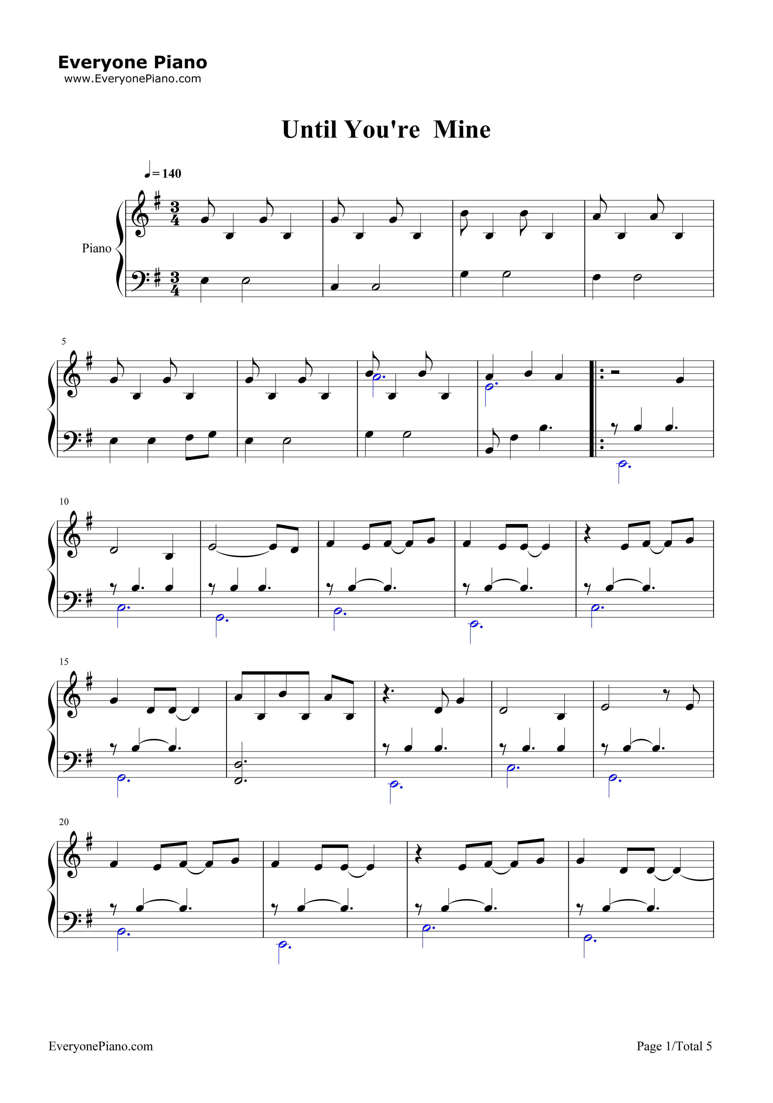 Until_You're_Mine钢琴谱_Demi_Lovato