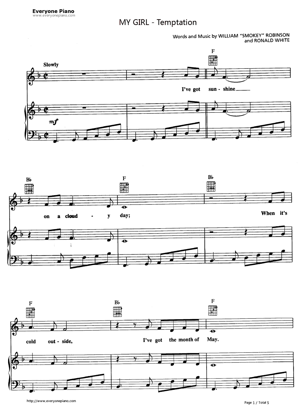 My_Girl钢琴谱_The_Temptations