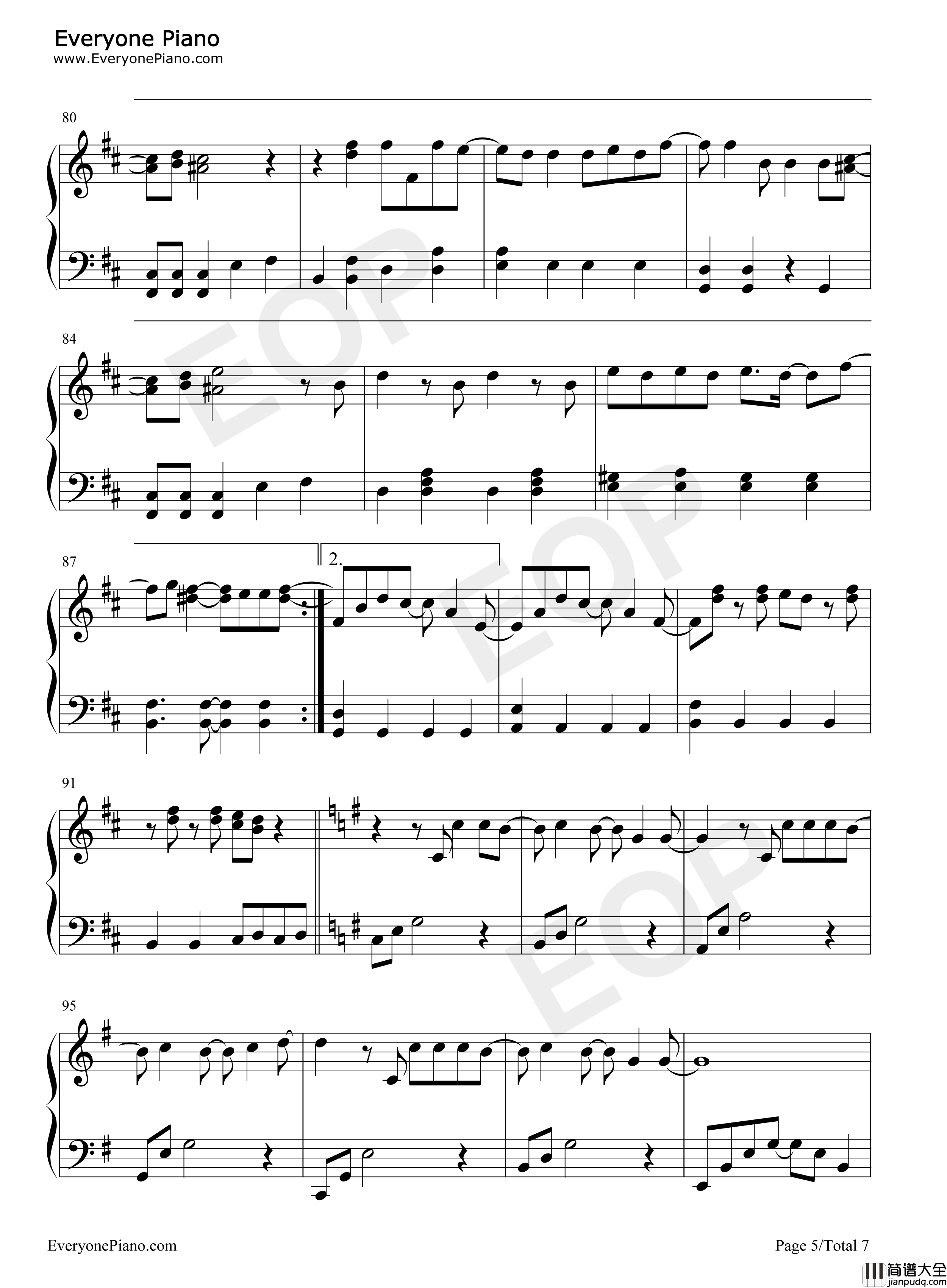 Breathless钢琴谱_嵐