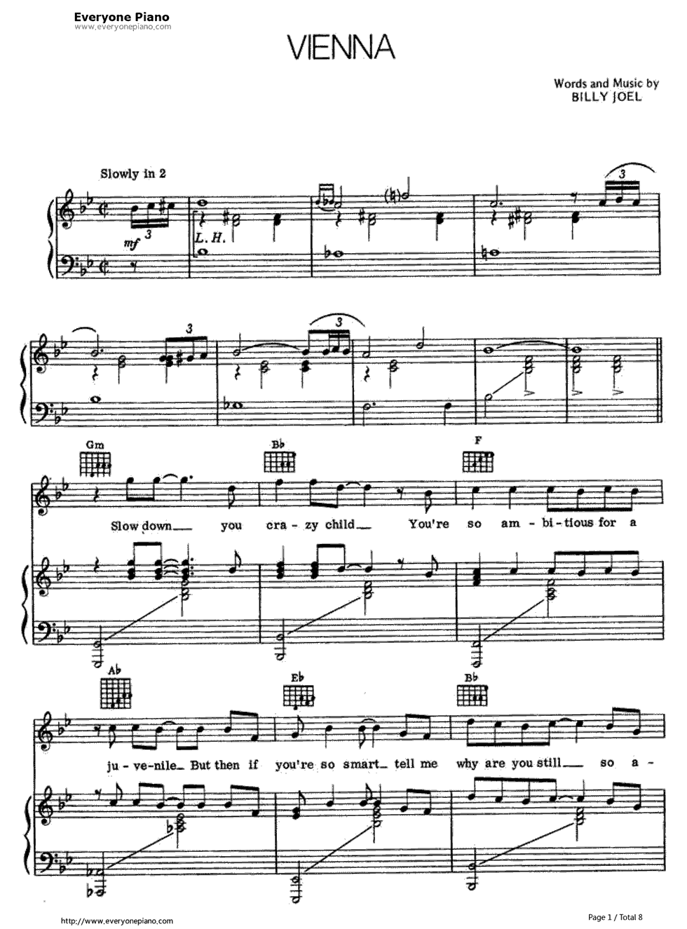 Vienna钢琴谱_Billy_Joel__　比利·乔尔