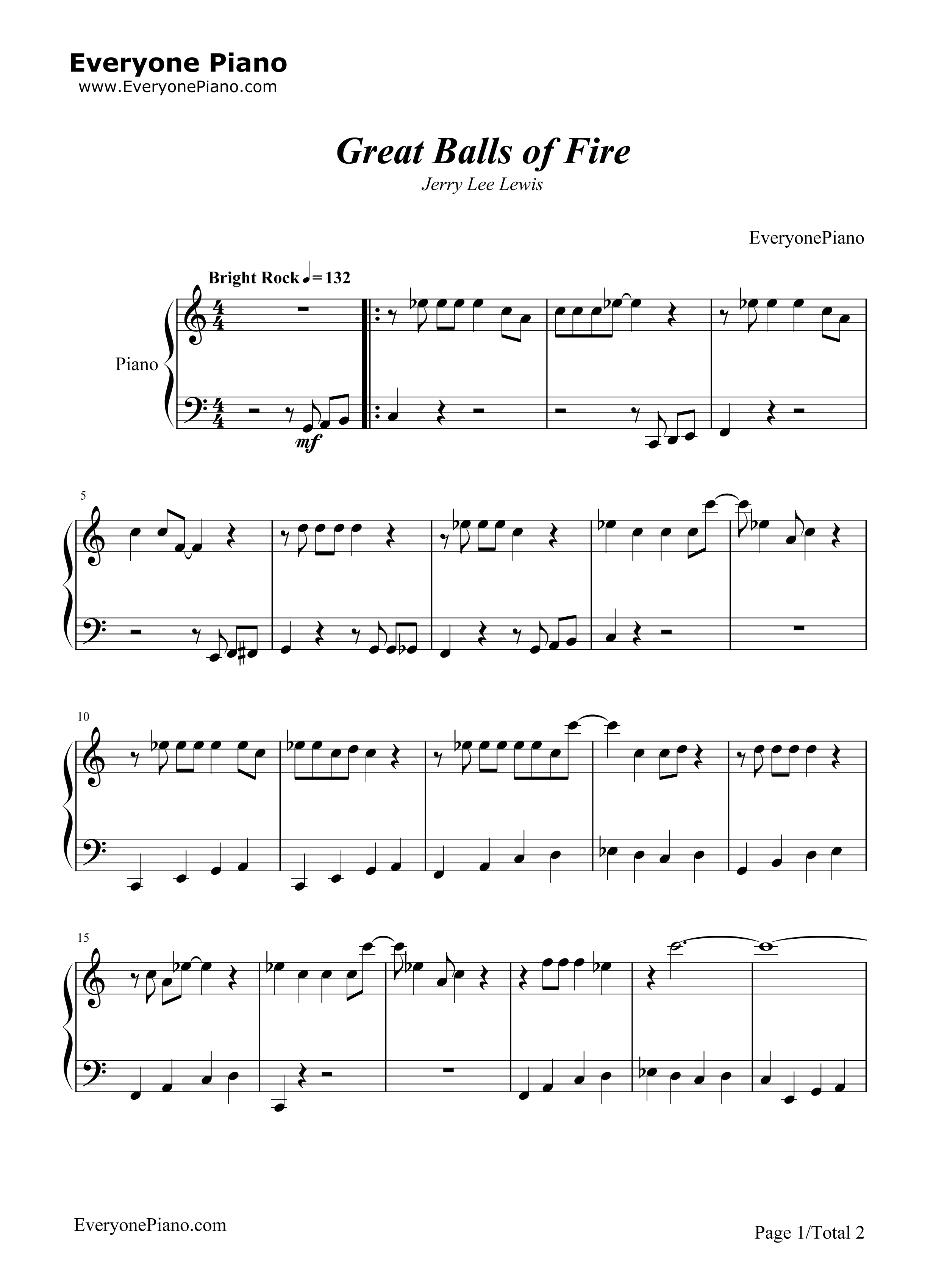 Great_Balls_of_Fire钢琴谱_Jerry_Lee_Lewis