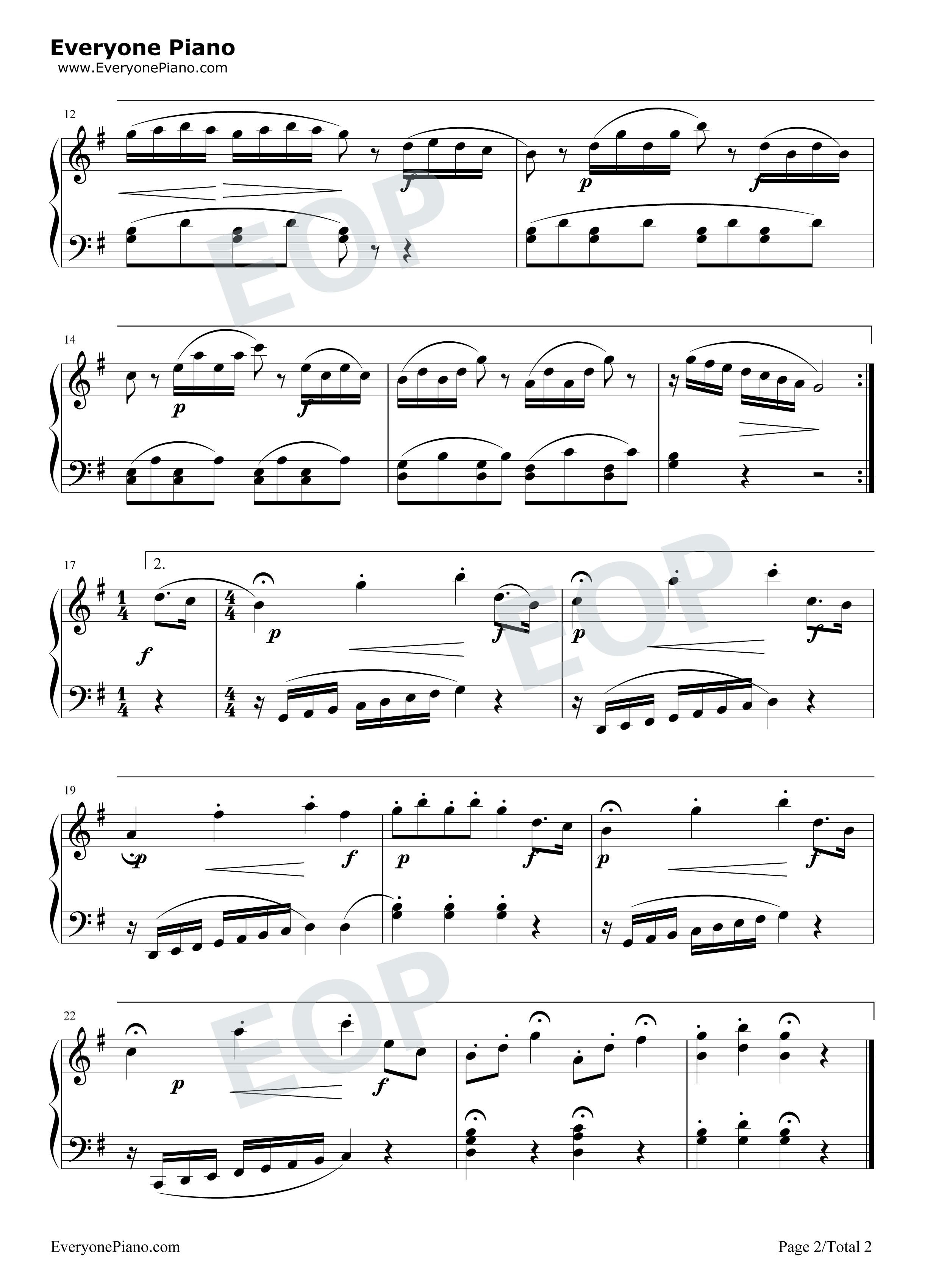 魔笛钢琴谱_莫扎特__Mozart