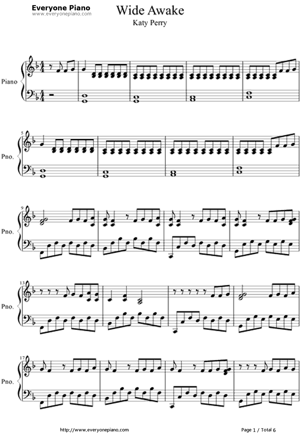 Wide_Awake钢琴谱_Katy_Perry