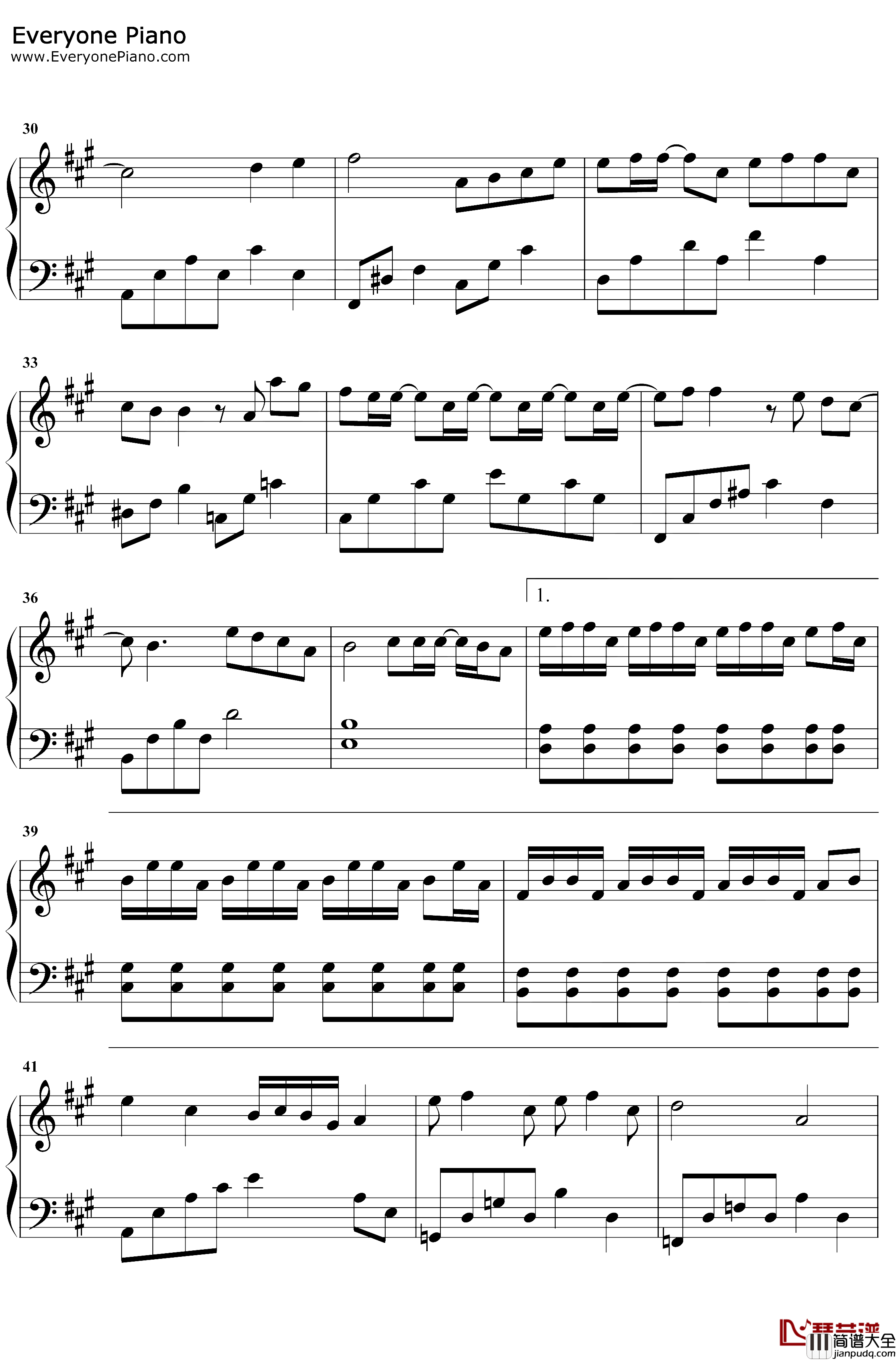 伤隐钢琴谱_董又霖_两世欢插曲