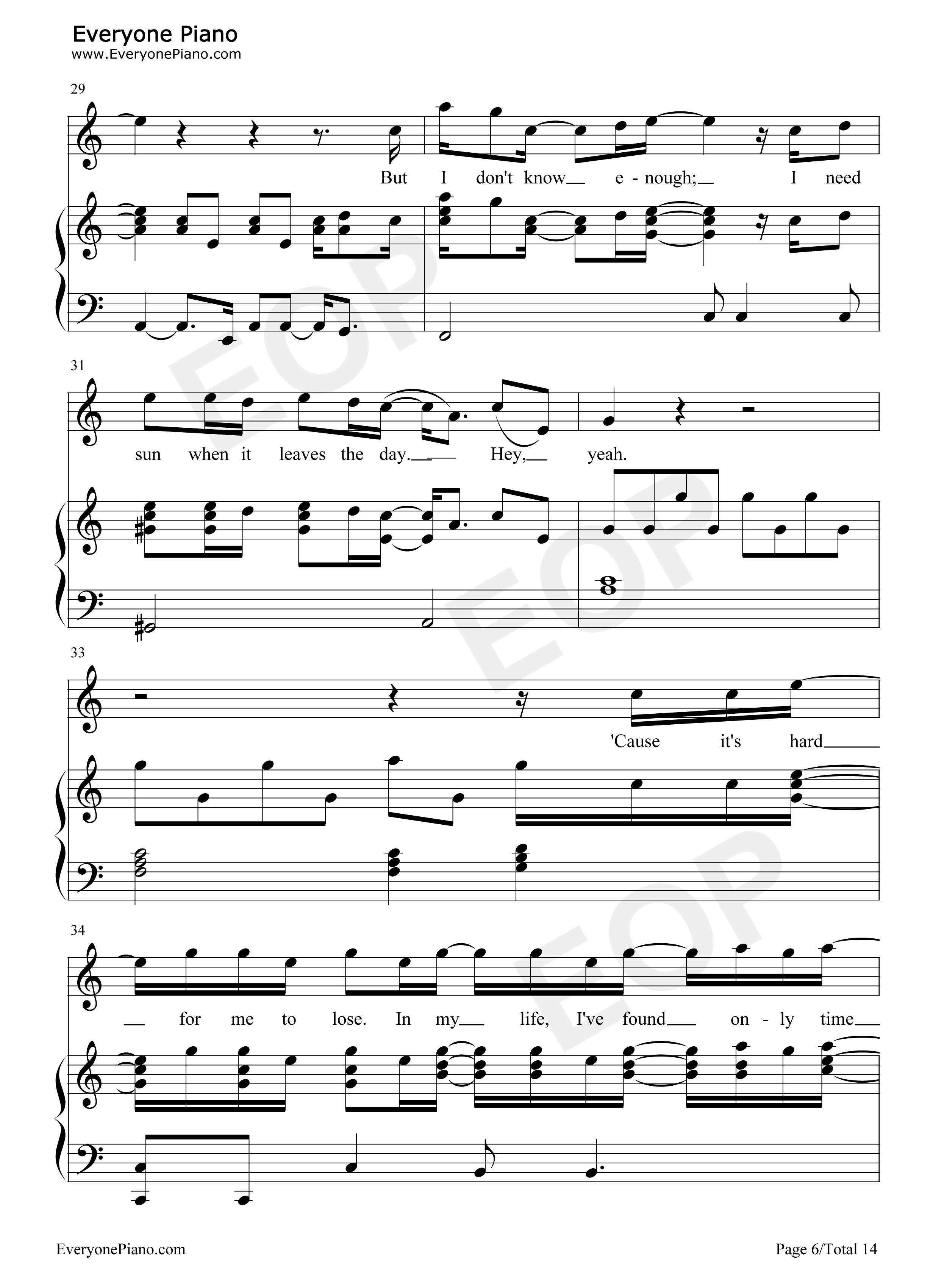 Free_Loop欧美经典钢琴谱_丹尼尔·波特__Daniel_Richard_Powter