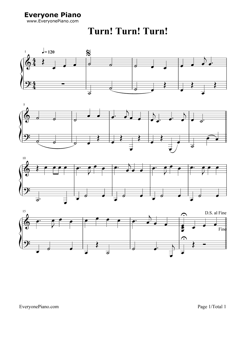 Turn_Turn_Turn钢琴谱_The_Byrds