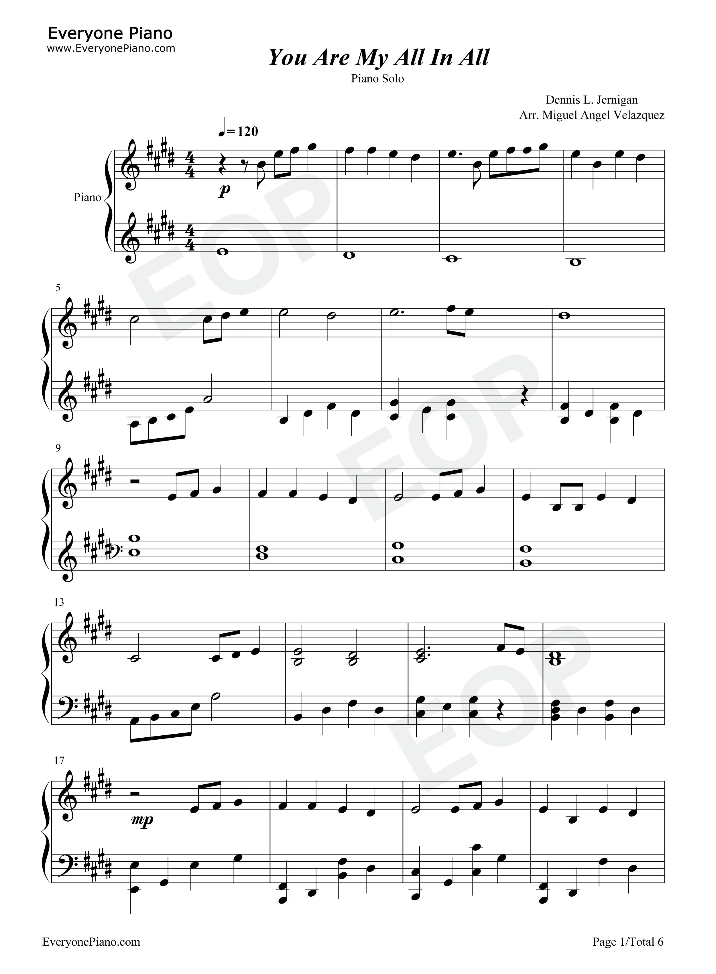 You_Are_My_All_In_All钢琴谱_The_Praise_Baby_Collection