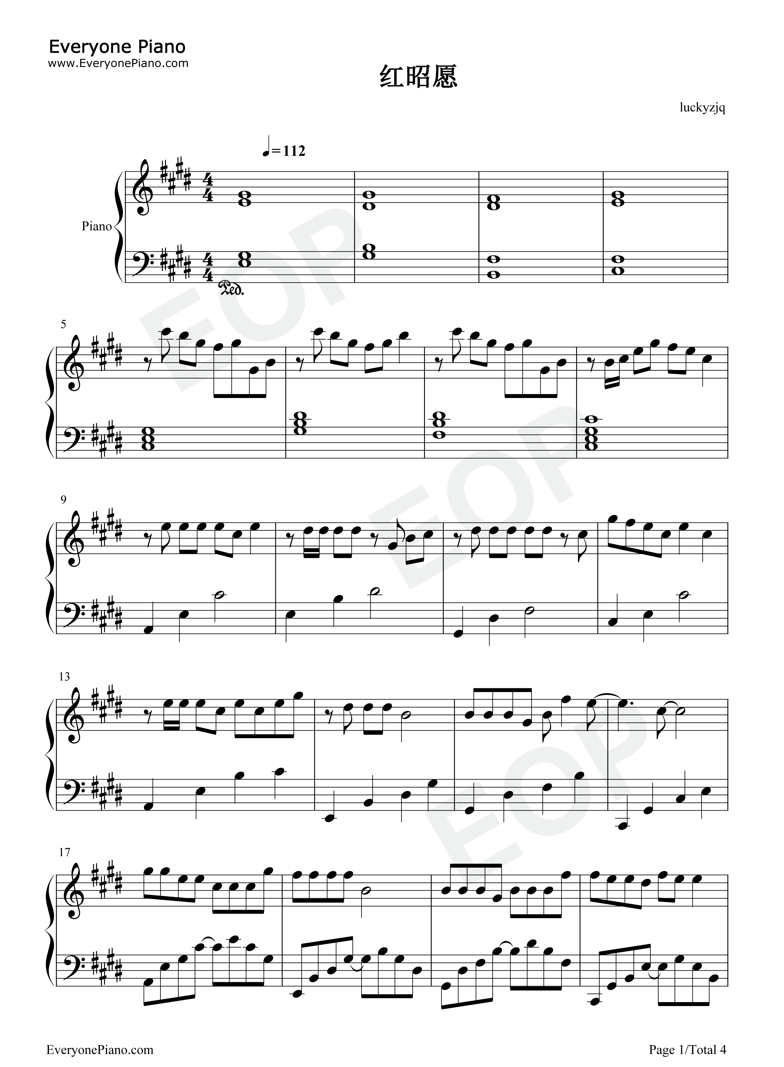 红昭愿钢琴谱_音阙诗听