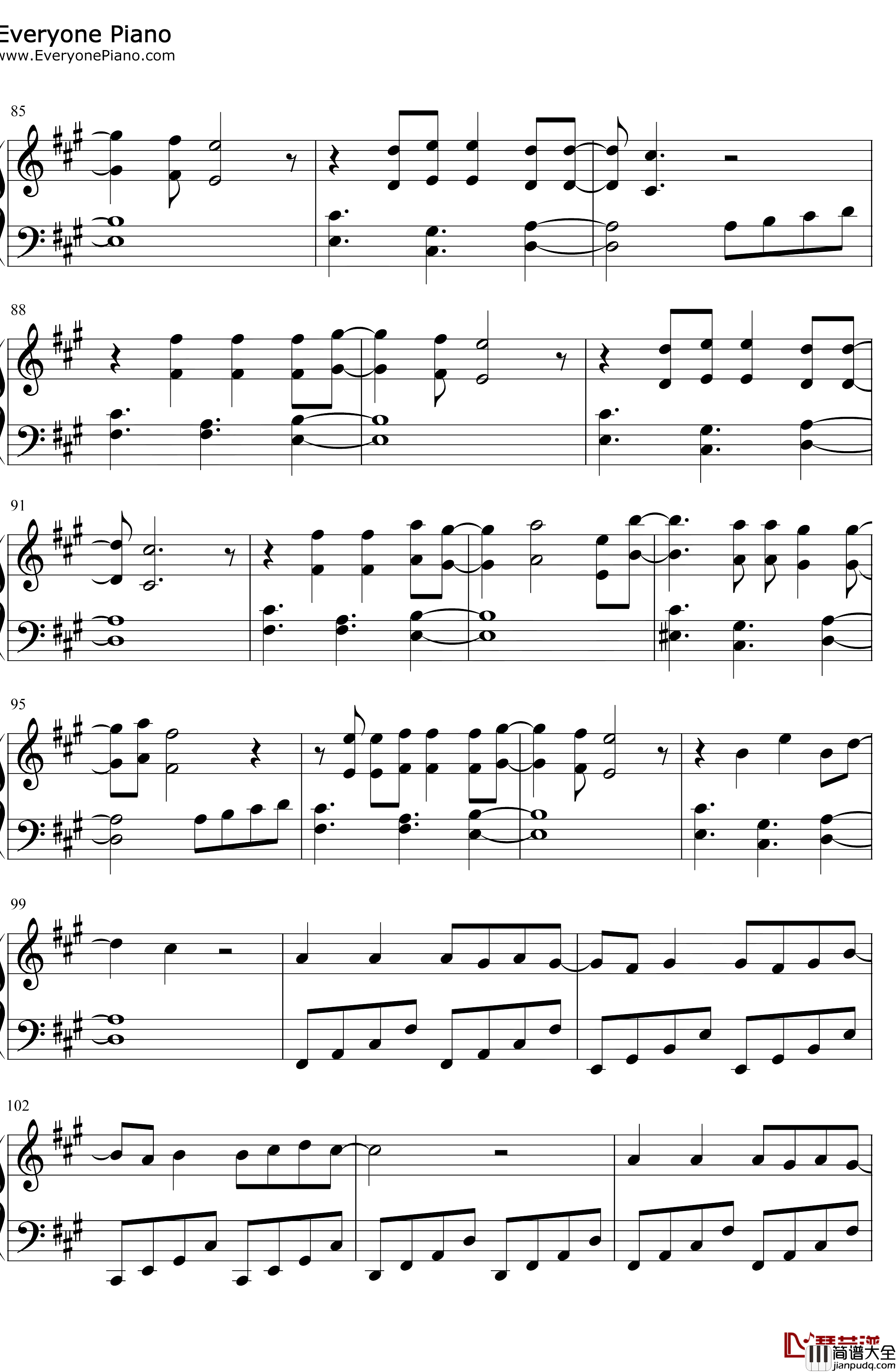 Everything_I_Wanted钢琴谱_BillieEilish