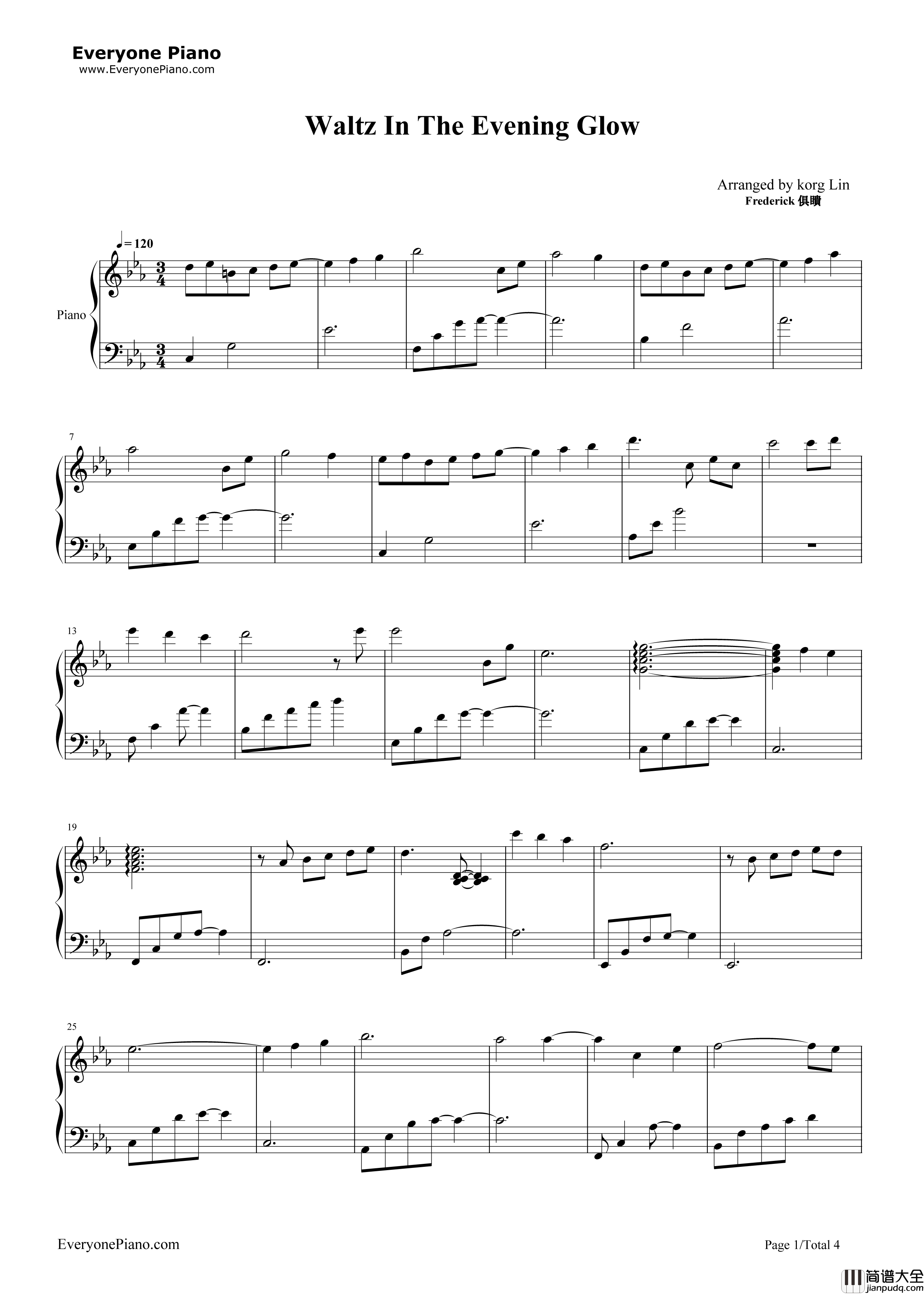 Waltz_In_The_Evening_Glow钢琴谱_加古隆