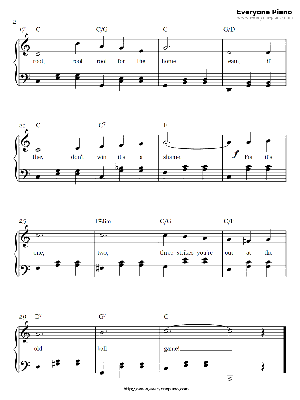 Take_Me_Out_to_the_Ball_Game钢琴谱_Albert_Von_Tilzer