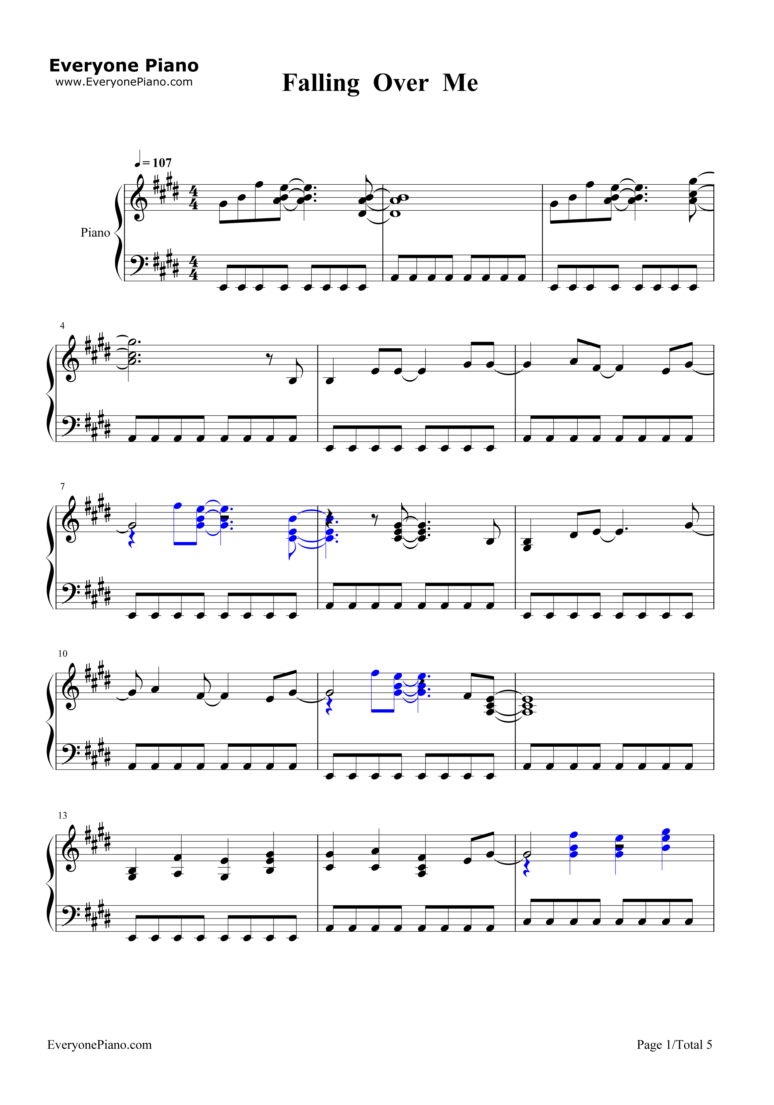 Falling_Over_Me钢琴谱_Demi_Lovato