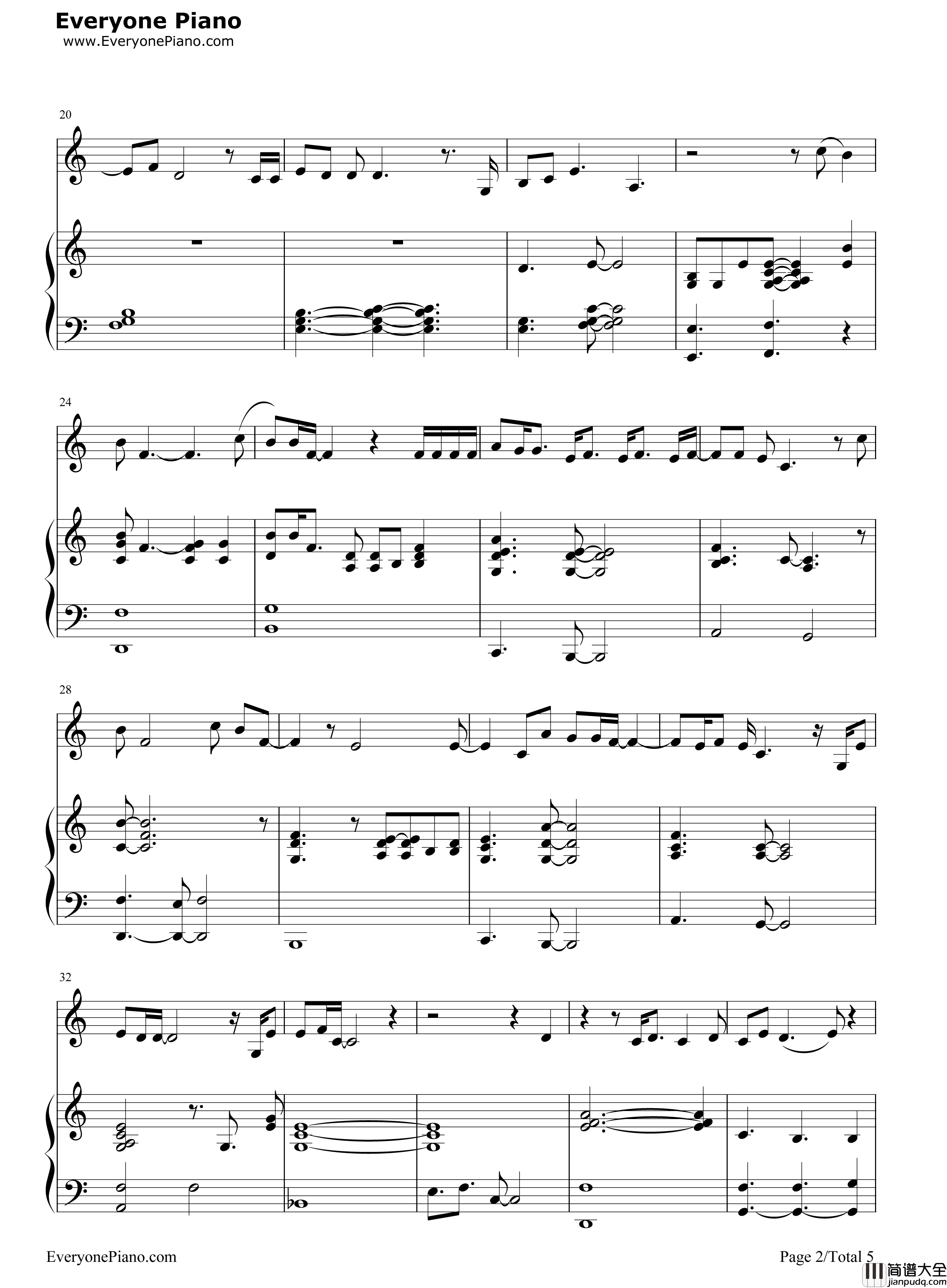 Gravity钢琴谱_Sara_Bareilles