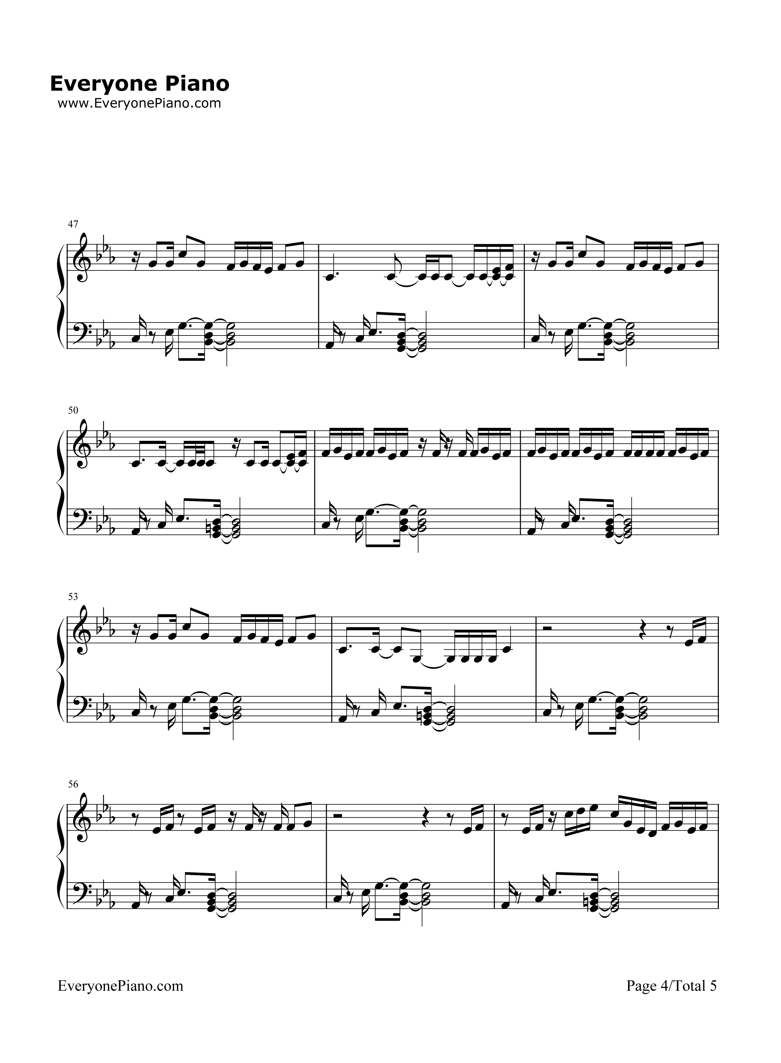 Down钢琴谱_Marian_Hill