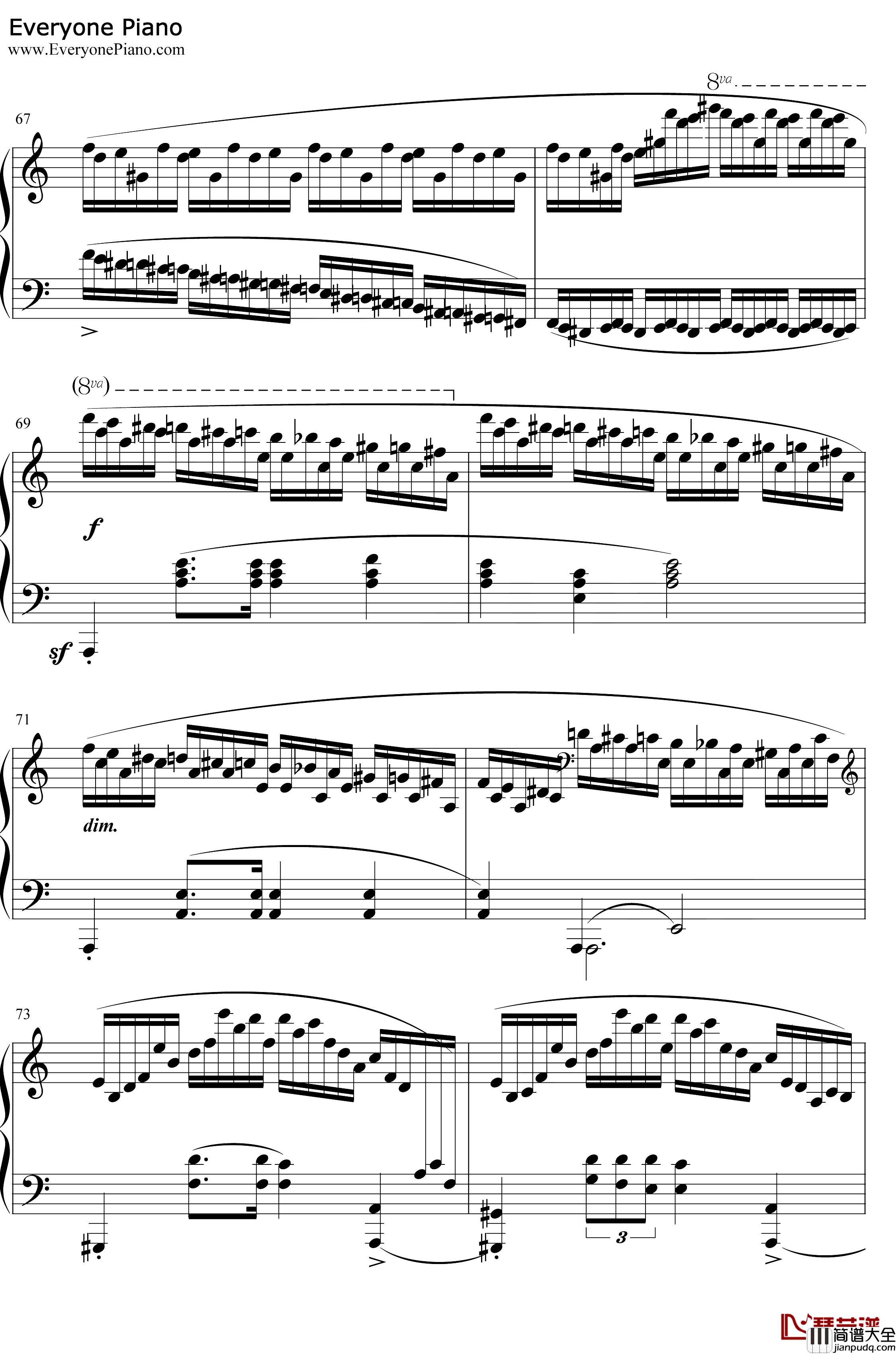 肖邦练习曲第23首钢琴谱_肖邦_肖邦练习曲第23首