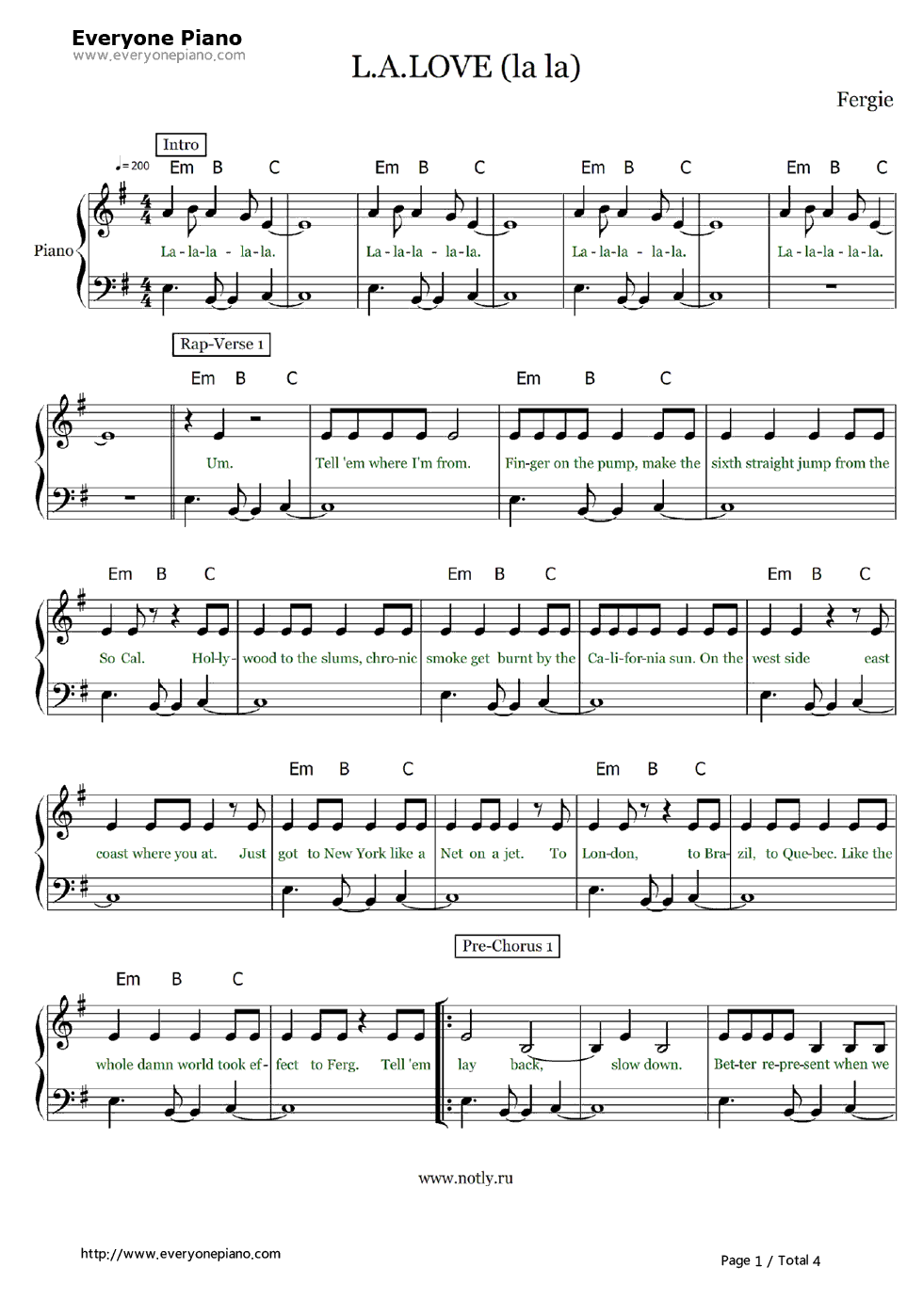 L.A._Love_(La_La)钢琴谱_Fergie