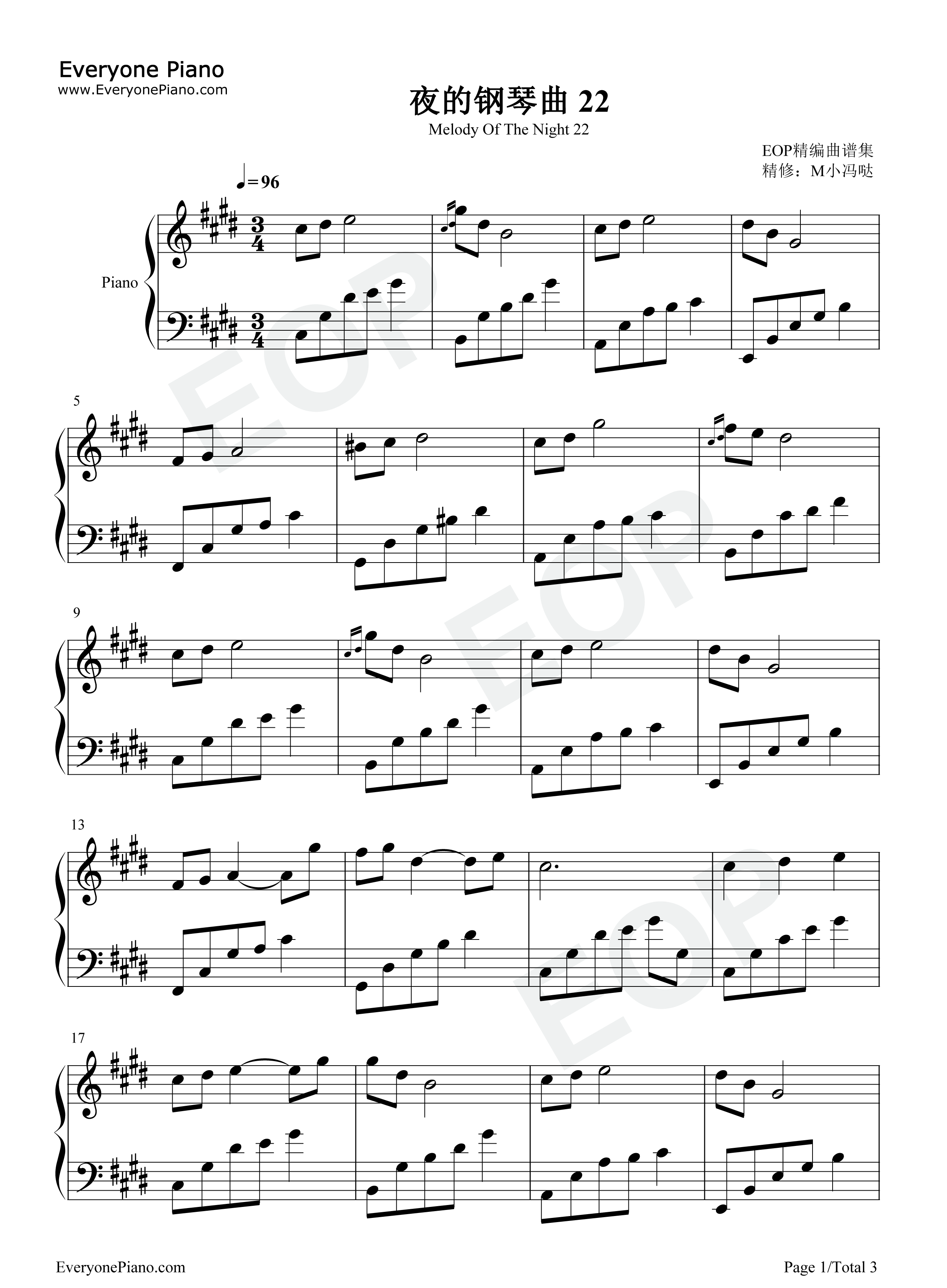 夜的钢琴曲_22钢琴谱_石进