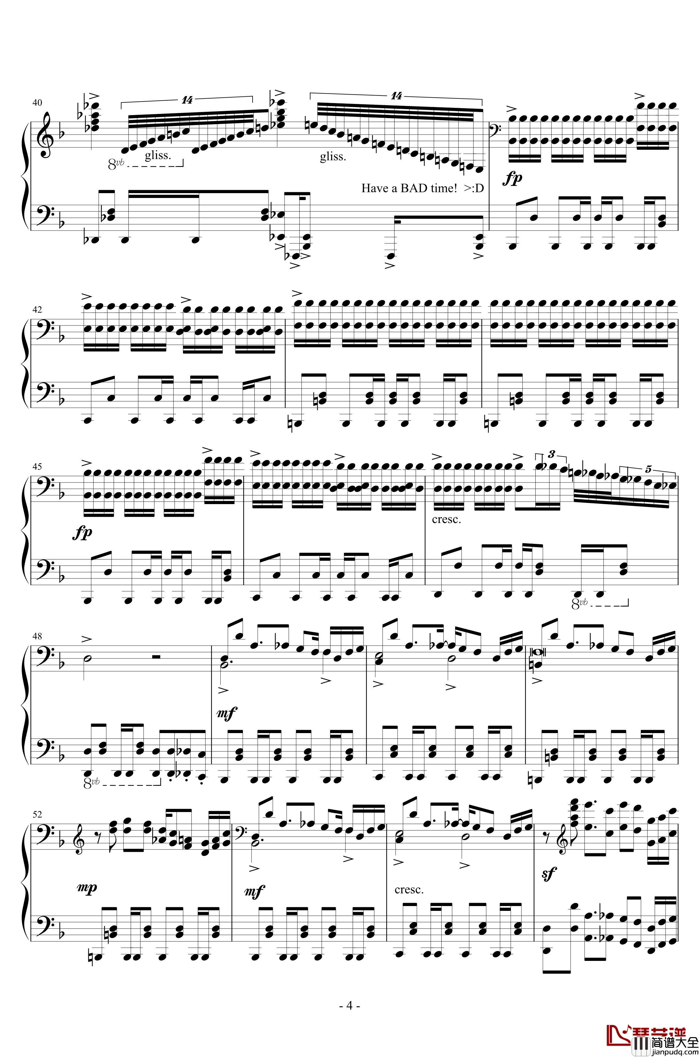 Megalovania钢琴谱_Undertale_OST_toby_fox