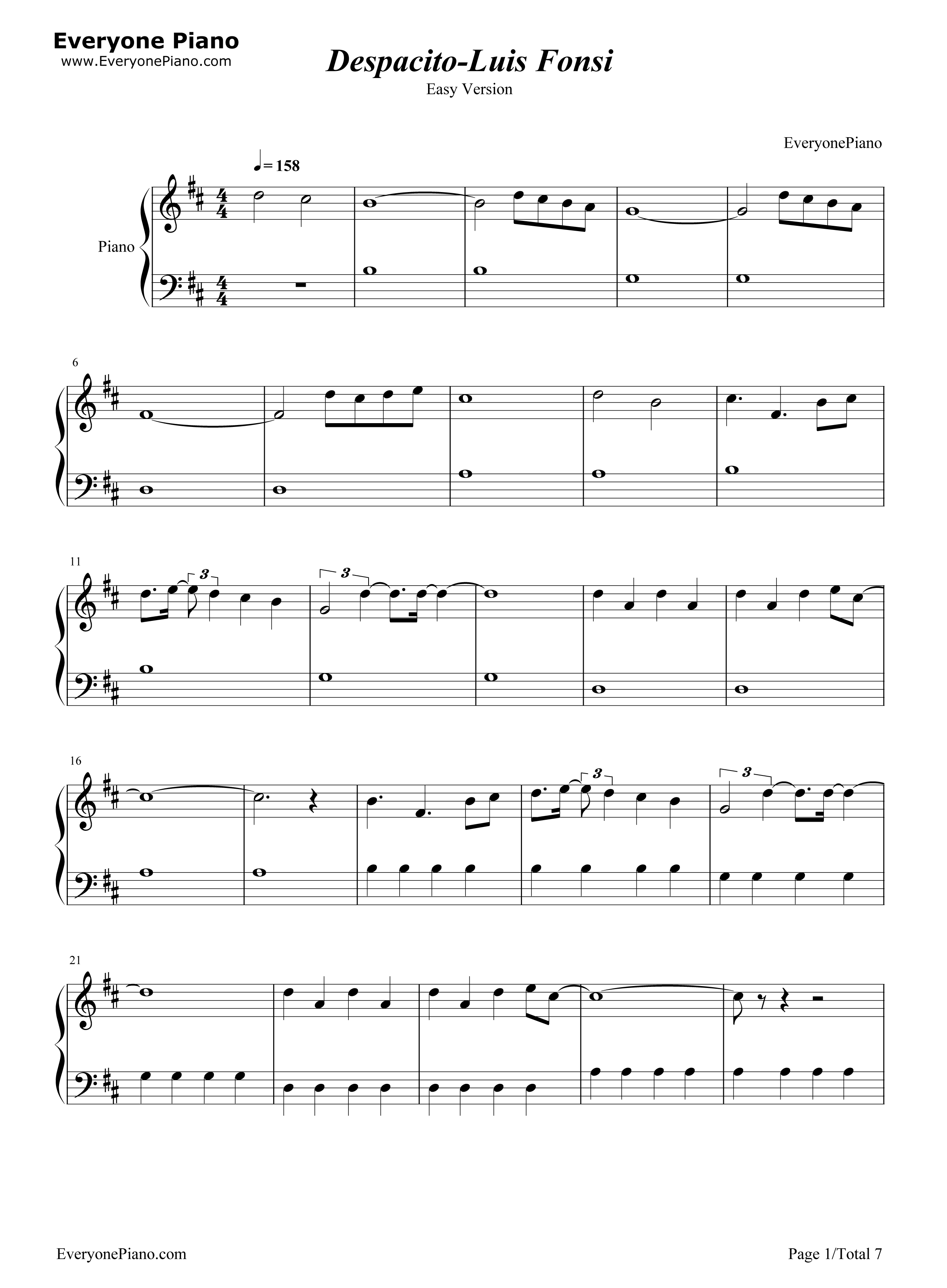 Despacito简单版钢琴谱_Luis_Fonsi