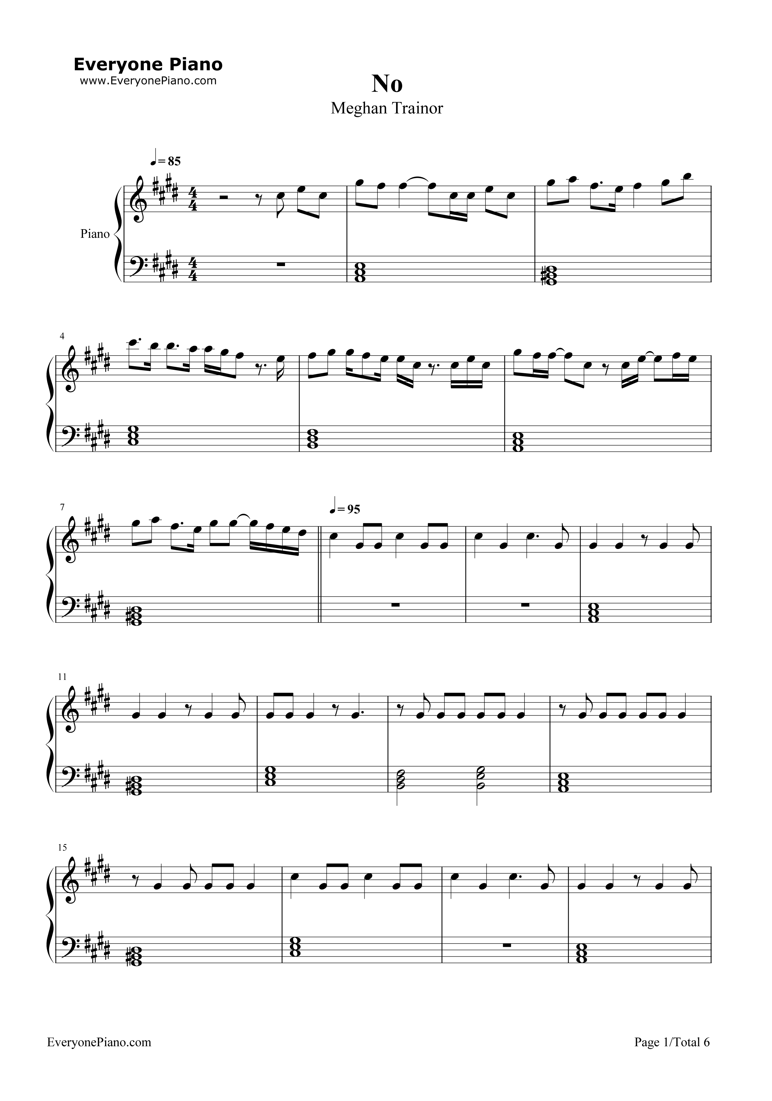 No钢琴谱_Meghan_Trainor