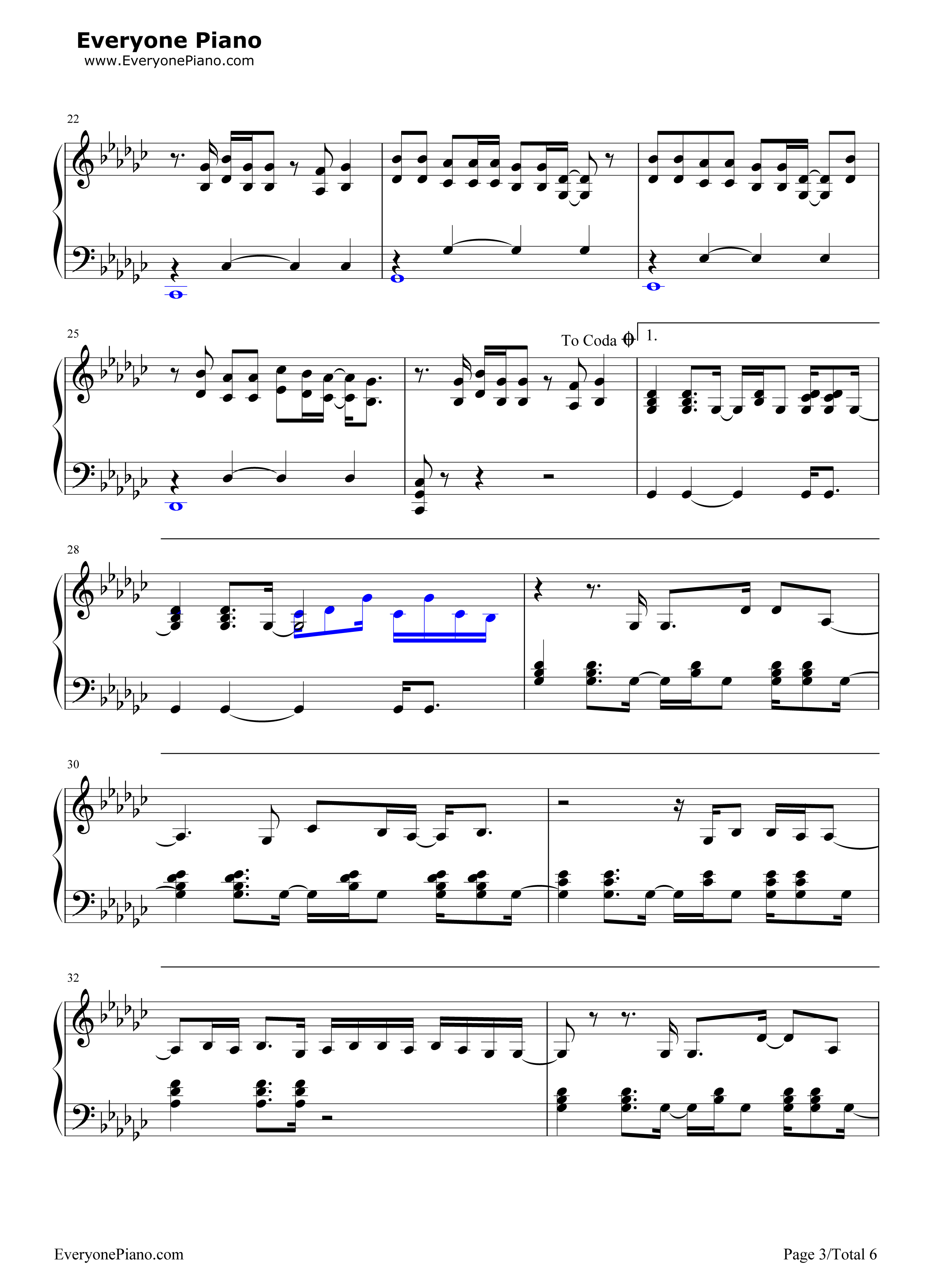 Everything_Has_Changed钢琴谱_Taylor_Swift