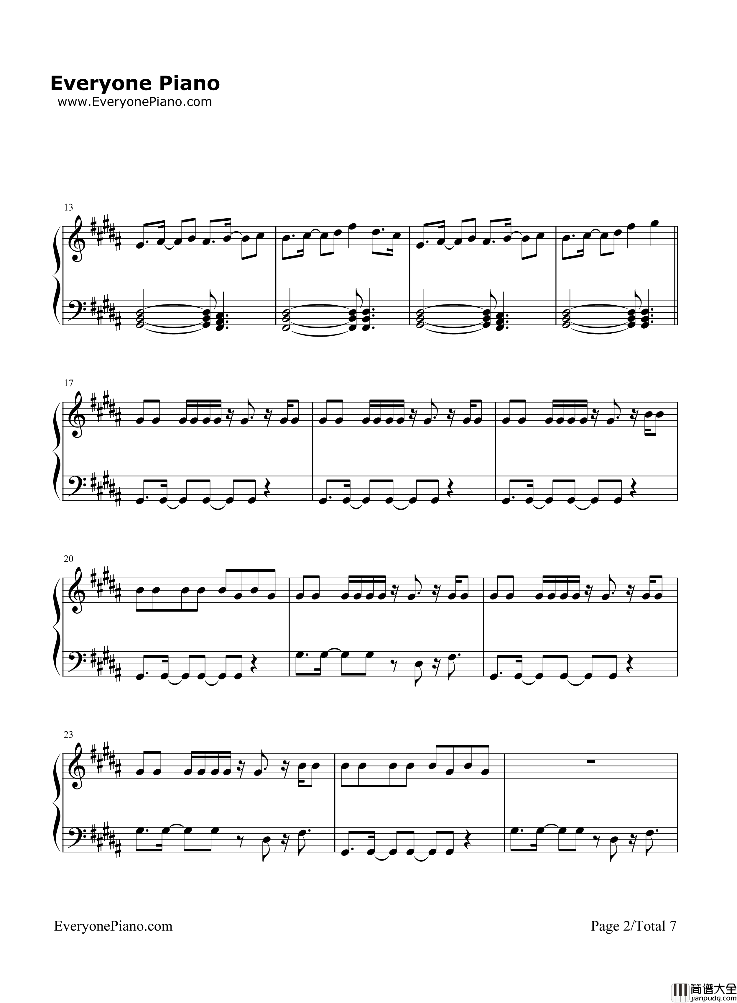Problem钢琴谱_Ariana_Grande