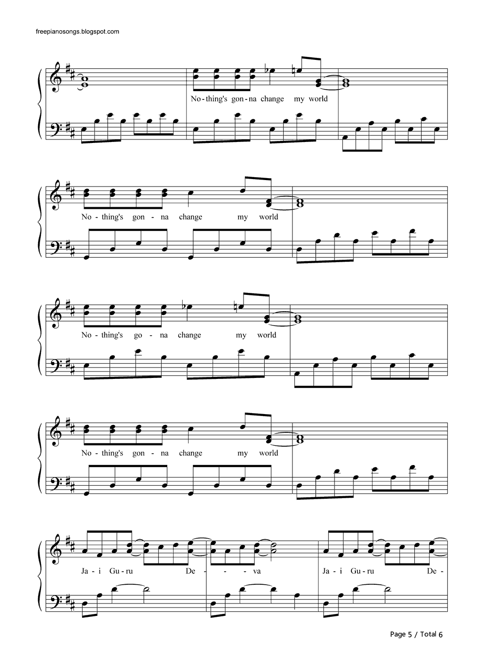 Across_the_Universe钢琴谱_The_Beatles