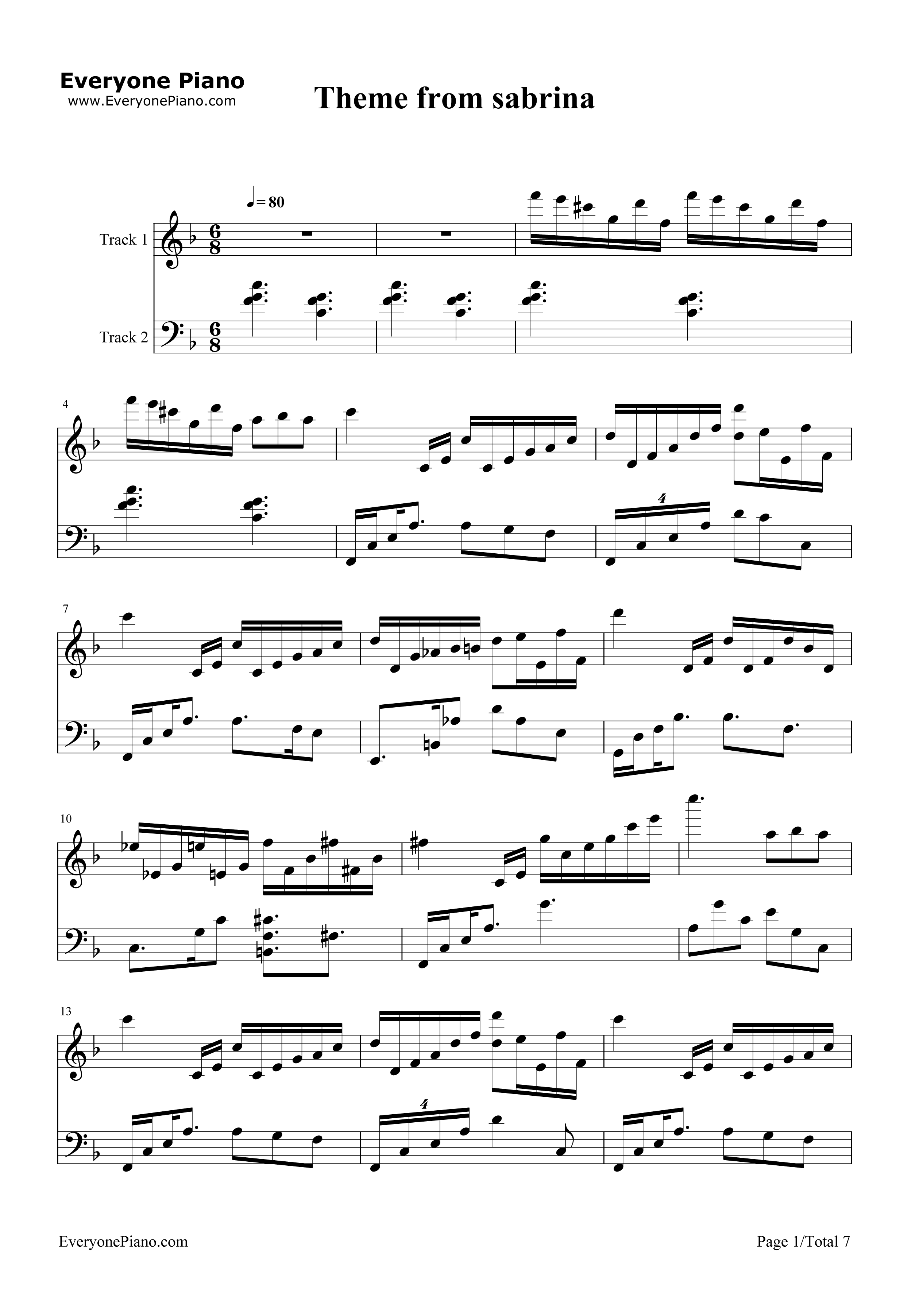 情归巴黎主题曲钢琴谱_John_Williams
