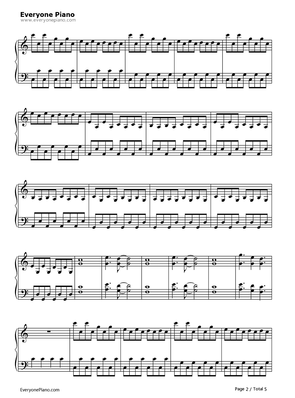 White_Houses钢琴谱_Vanessa_Carlton