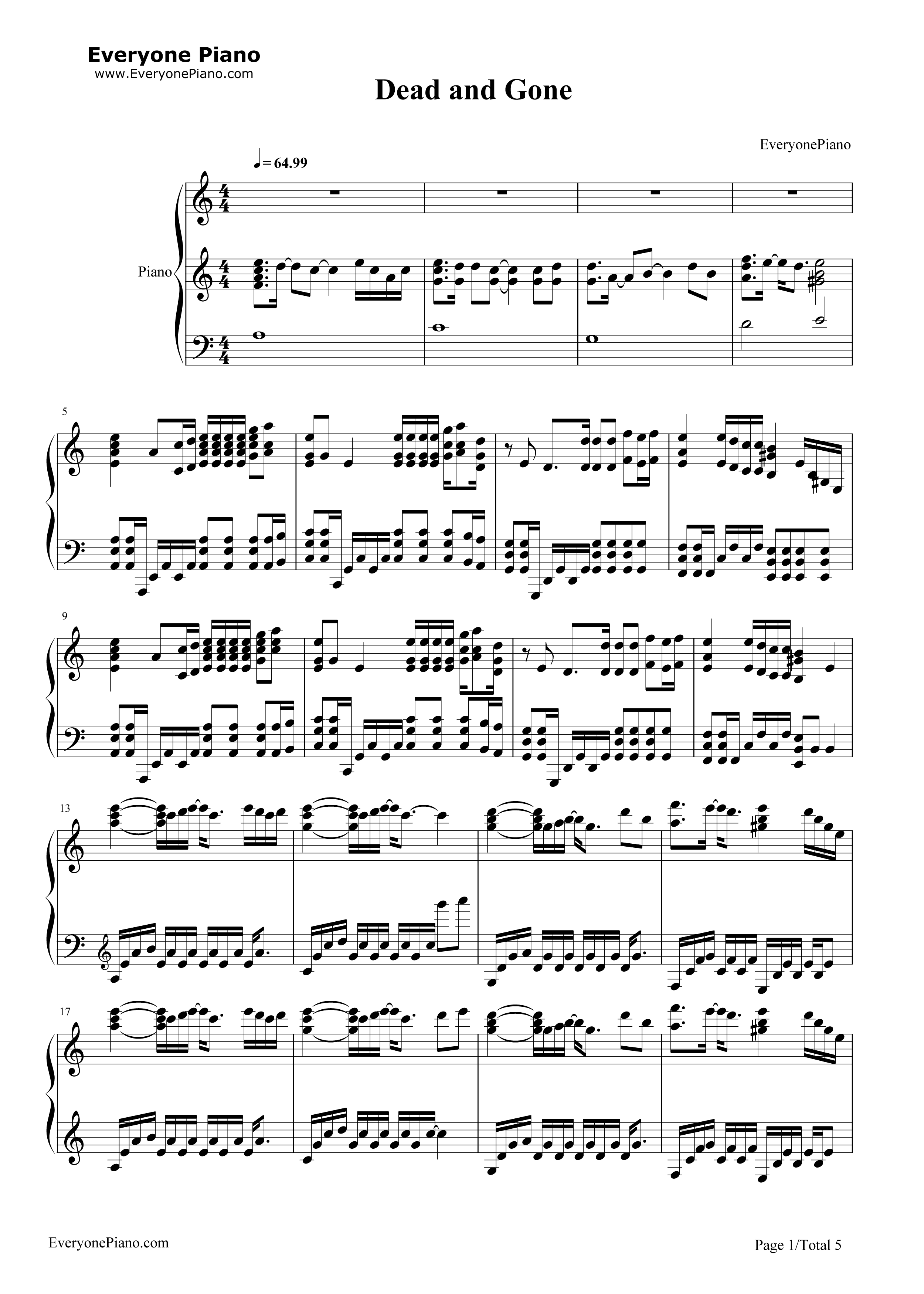 Dead_and_Gone钢琴谱_T.I._&_Justin_Timberlake