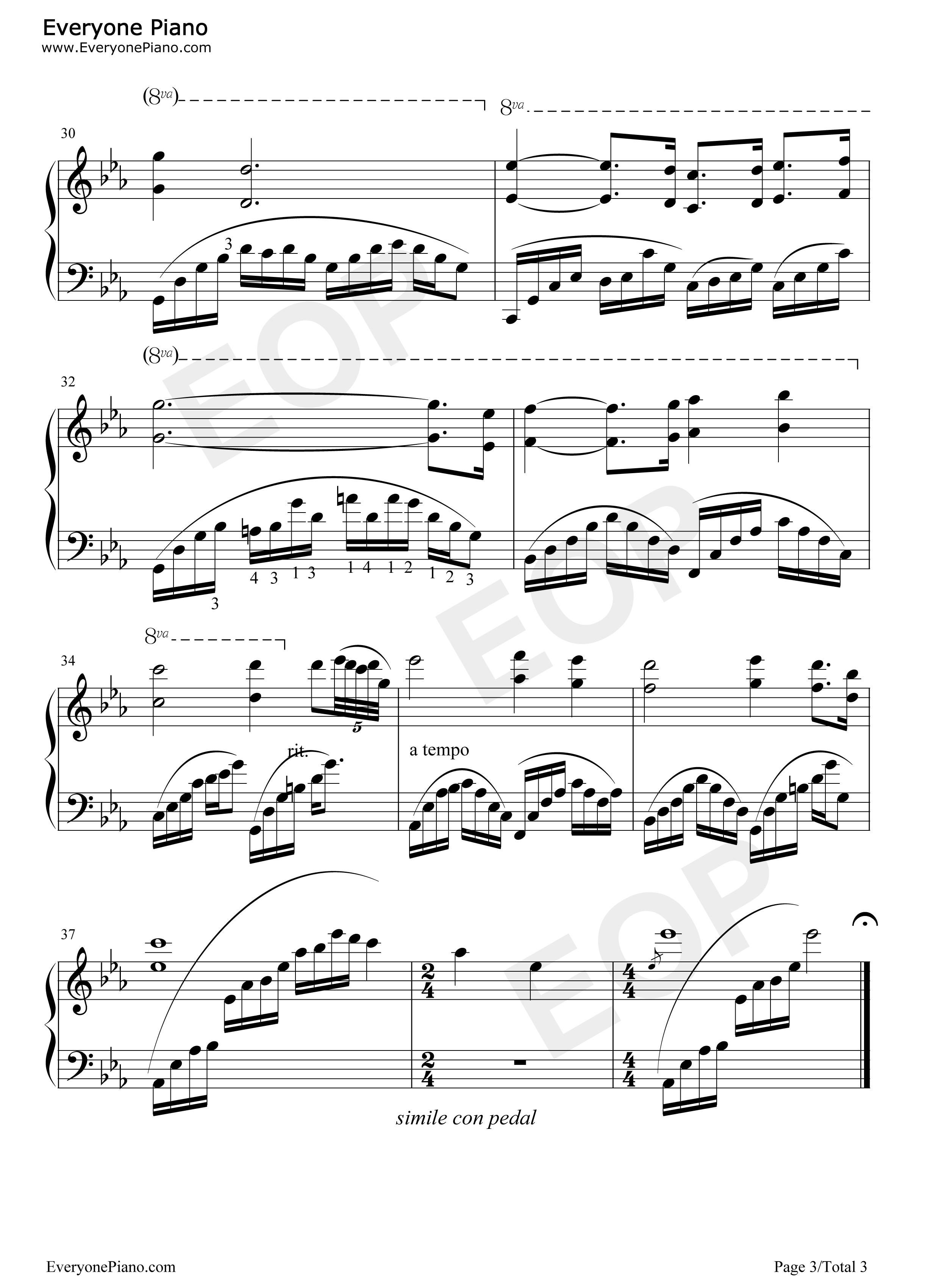 One_Man's_Dream钢琴谱_雅尼（Yanni）