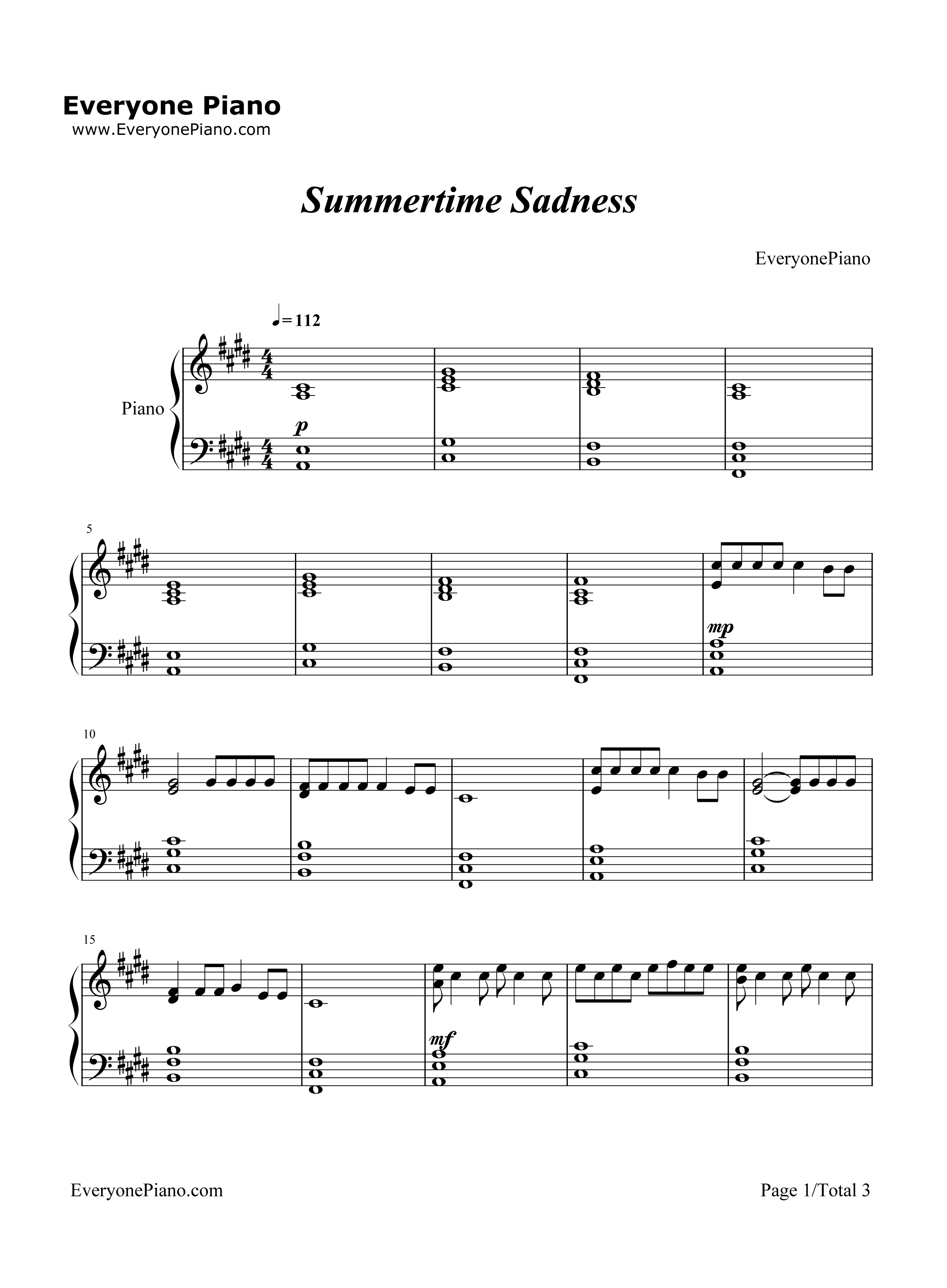 Summertime_Sadness（夏日忧郁）钢琴谱_Lana_Del_Rey