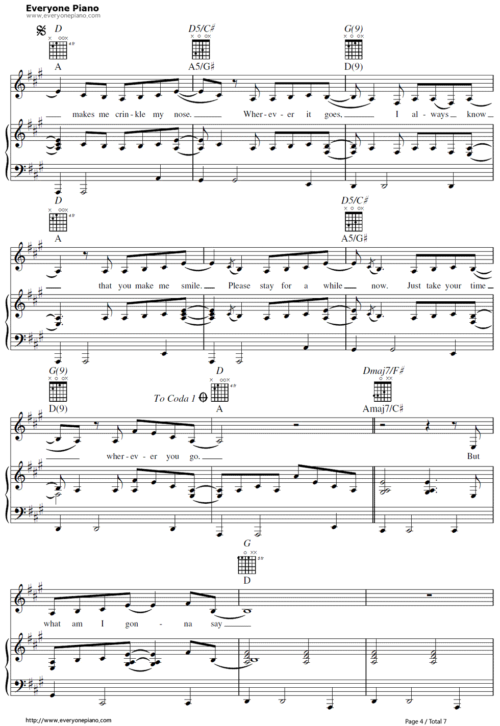 Bubbly_钢琴谱_Colbie_Caillat
