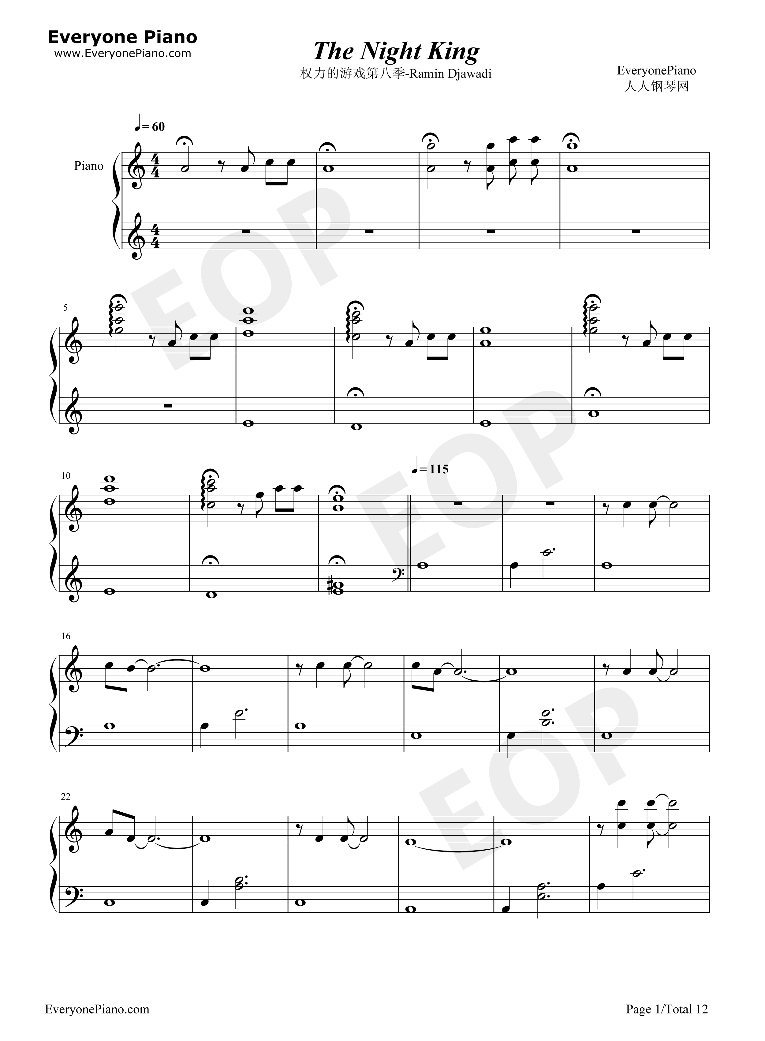 The_Night_King钢琴谱_Ramin_Djawadi