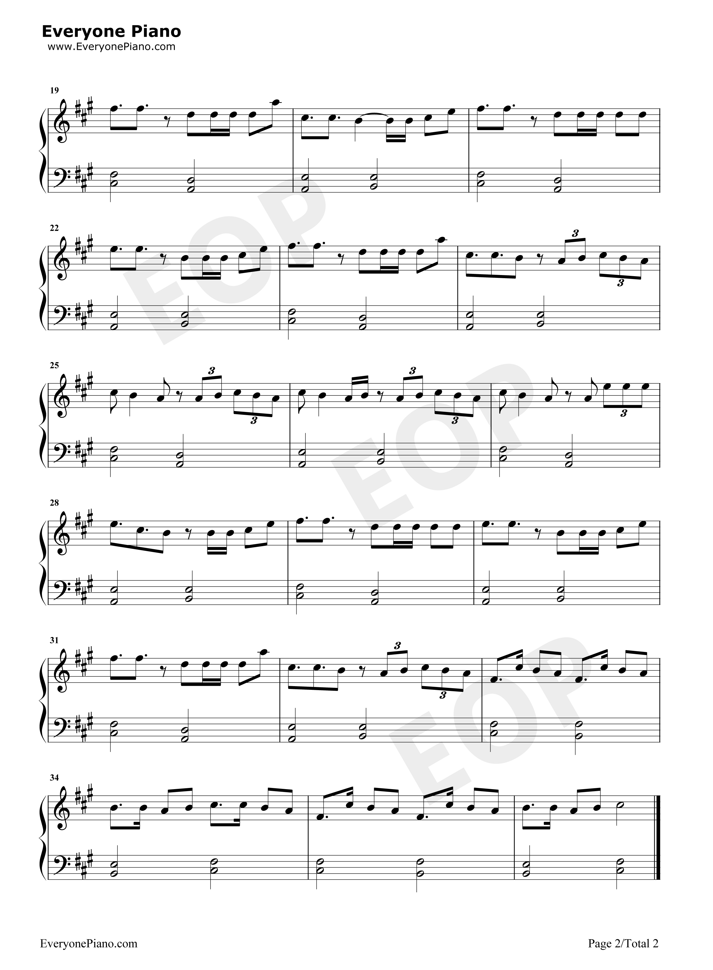 La_Cintura钢琴谱_Alvaro_Soler