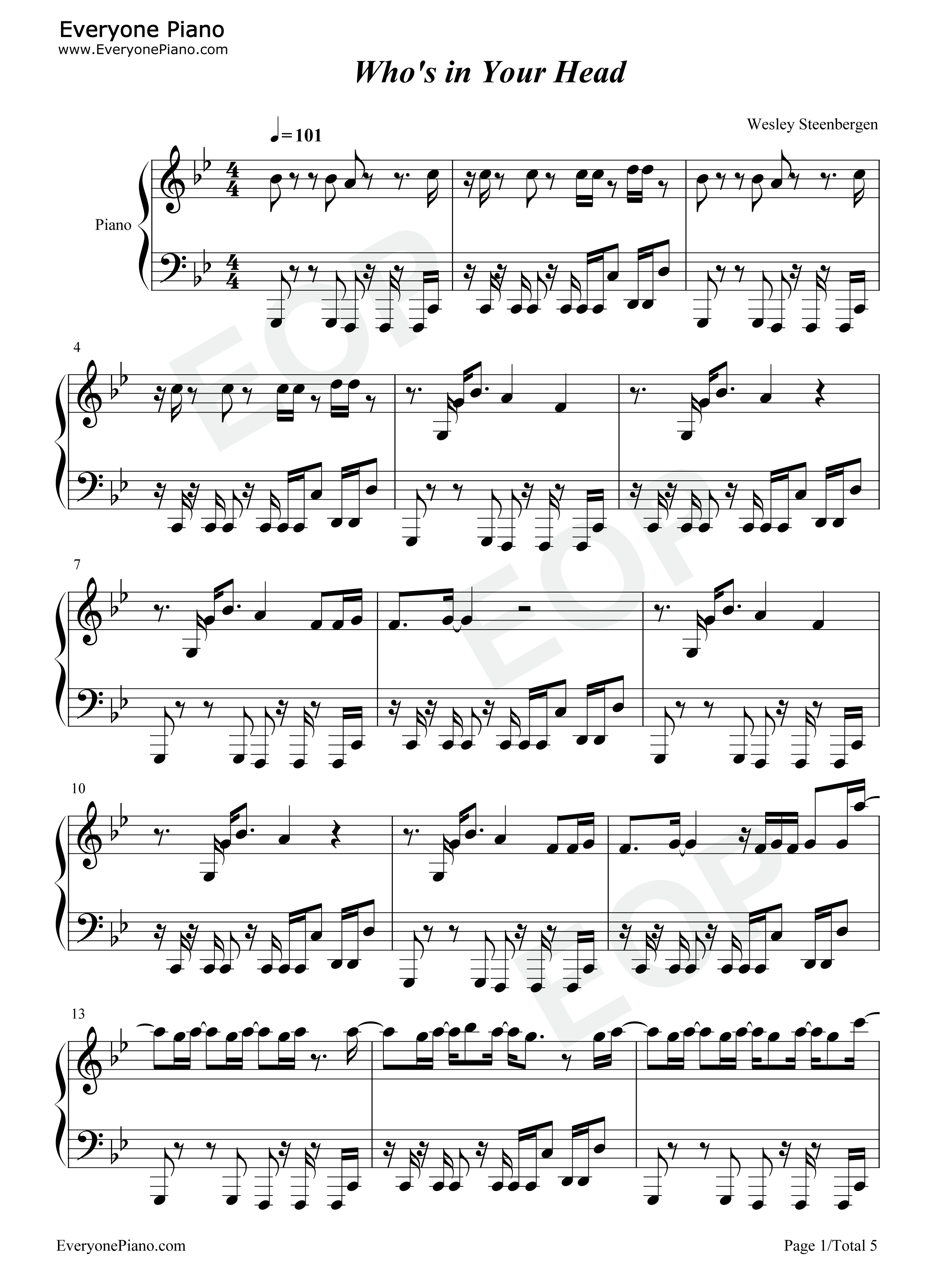 Whos_in_Your_Head钢琴谱_Jonas_Brothers