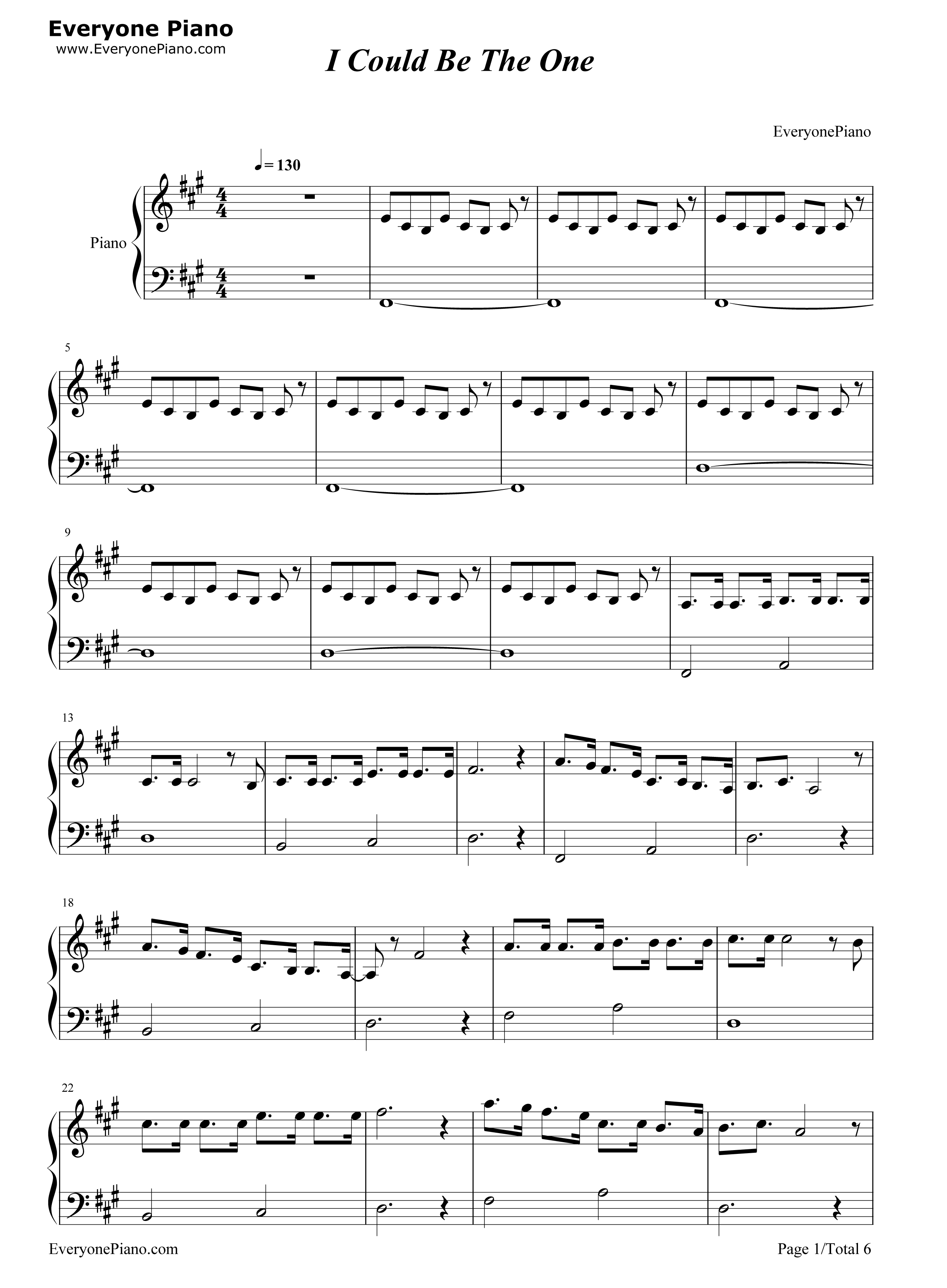 I_Could_Be_the_One钢琴谱_Avicii
