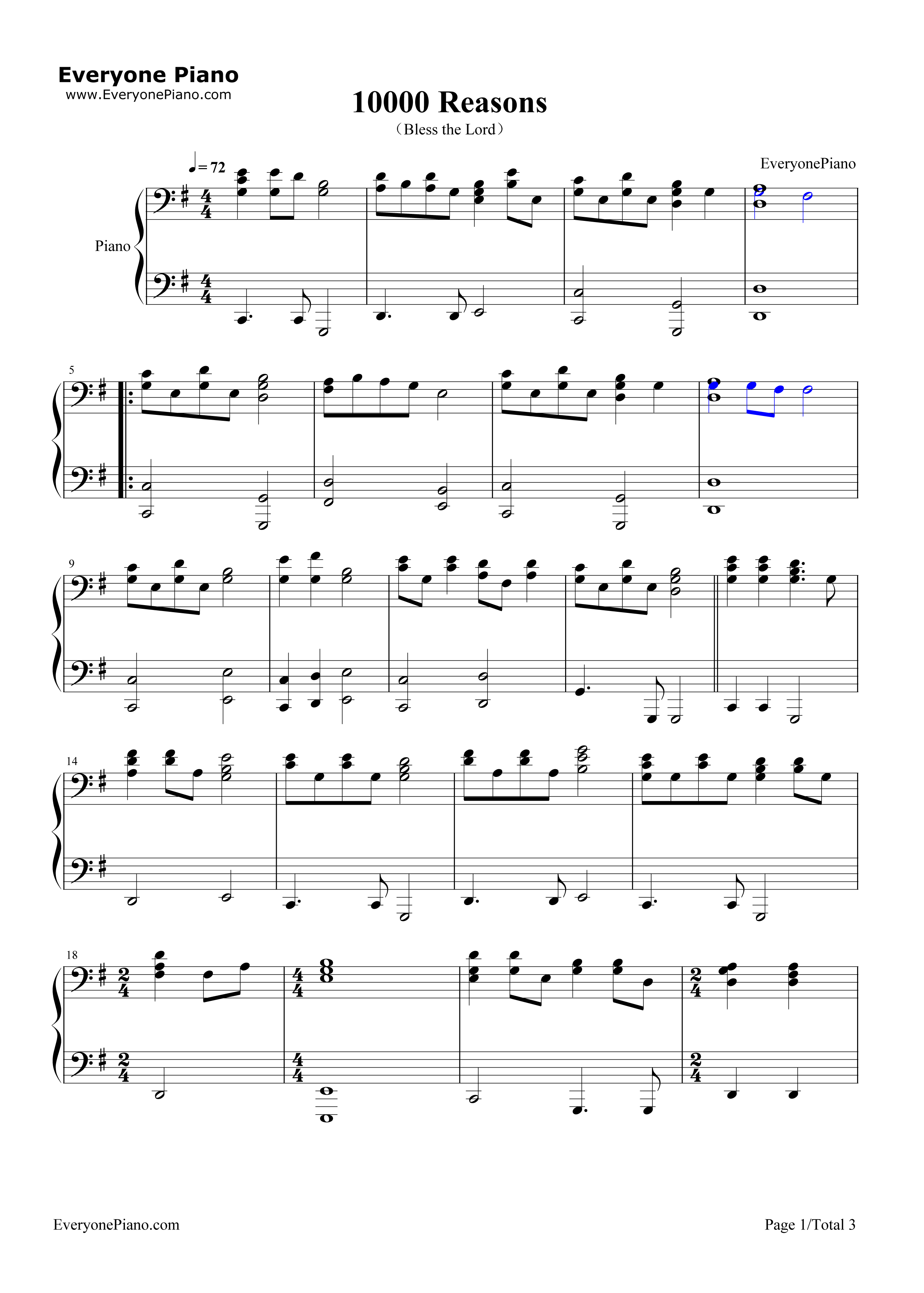10000_Reasons_(Bless_the_Lord)钢琴谱_Matt_Redman