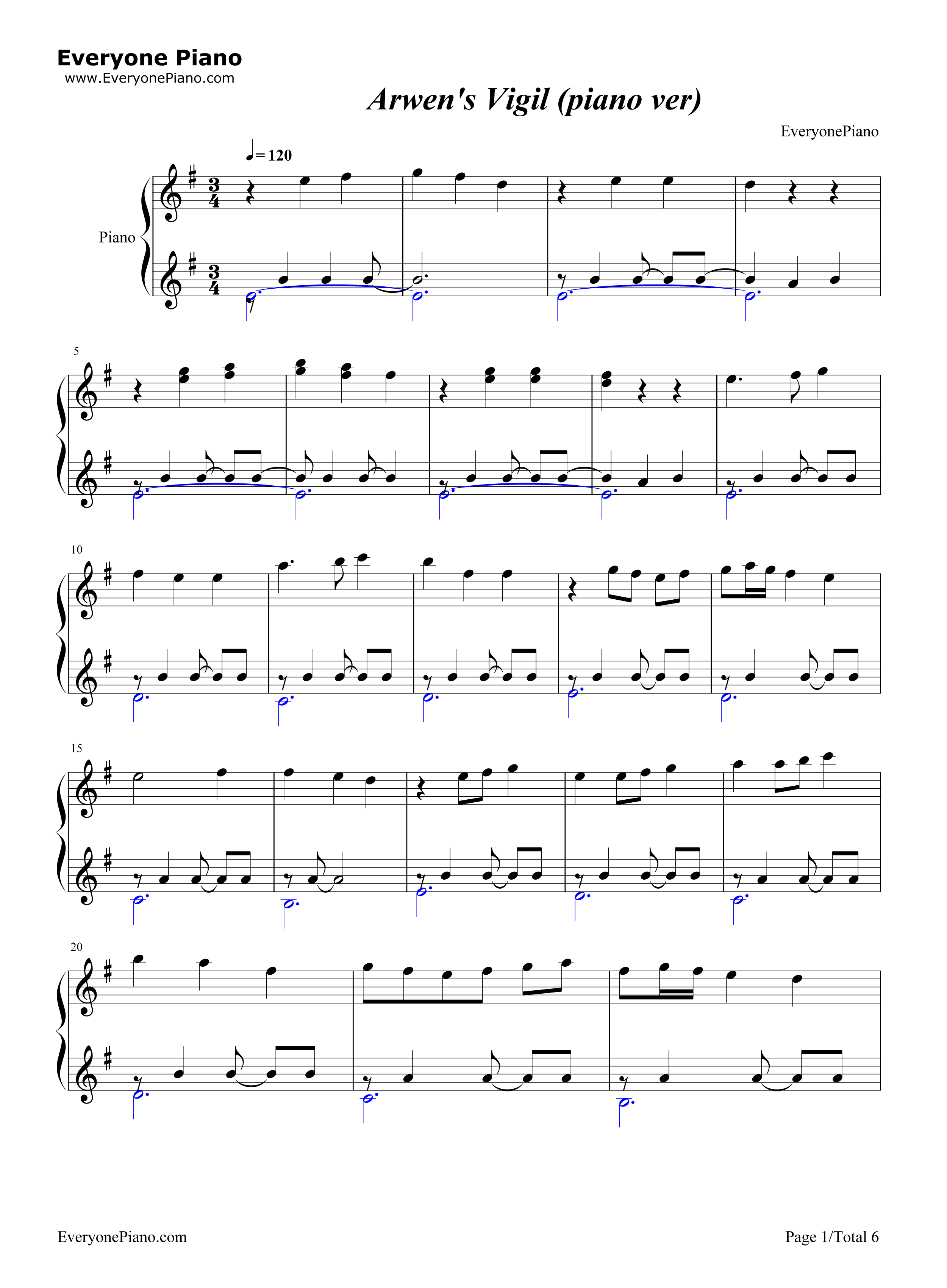 Arwen's_Vigil钢琴谱_The_Piano_Guys