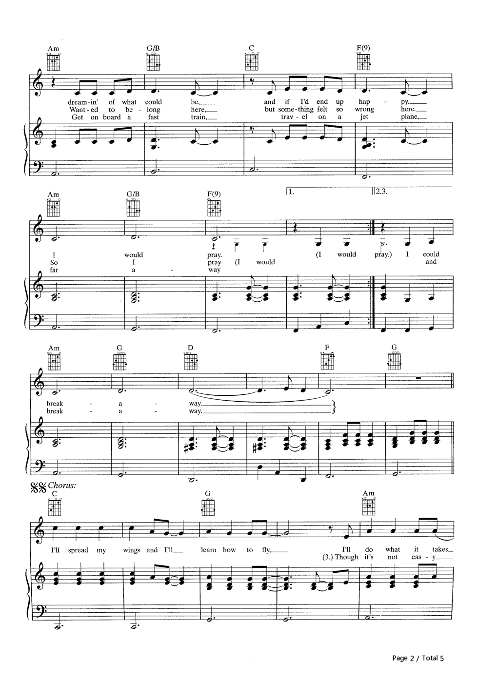 Breakaway钢琴谱_Kelly_Clarkson