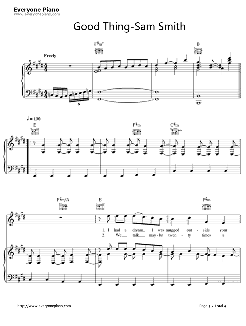 Good_Thing钢琴谱_Sam_Smith