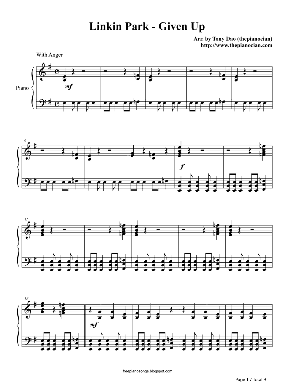 Given_Up钢琴谱_Linkin_Park