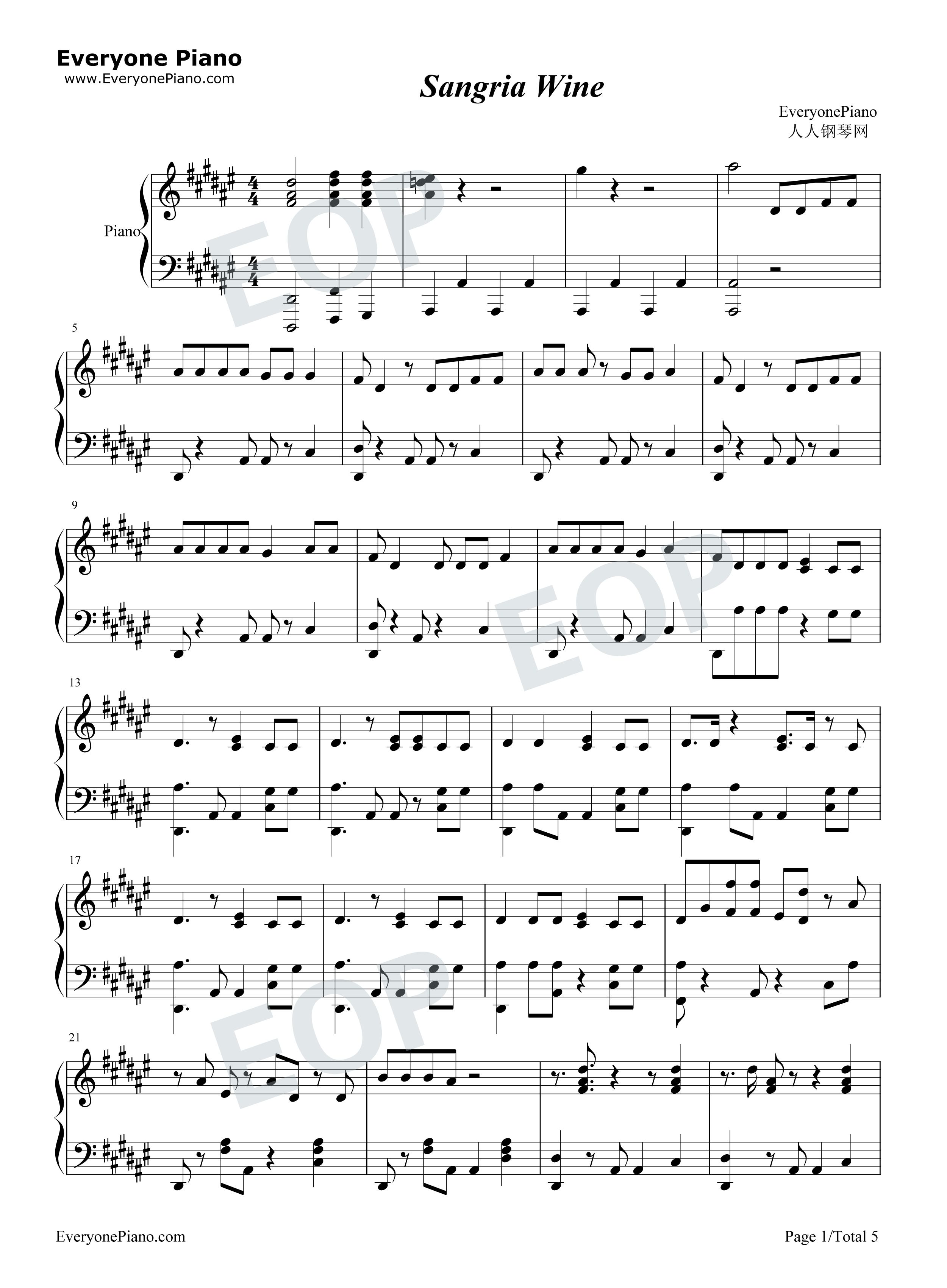 Sangria_Wine钢琴谱_Pharrell_Williams_Camila_Cabello