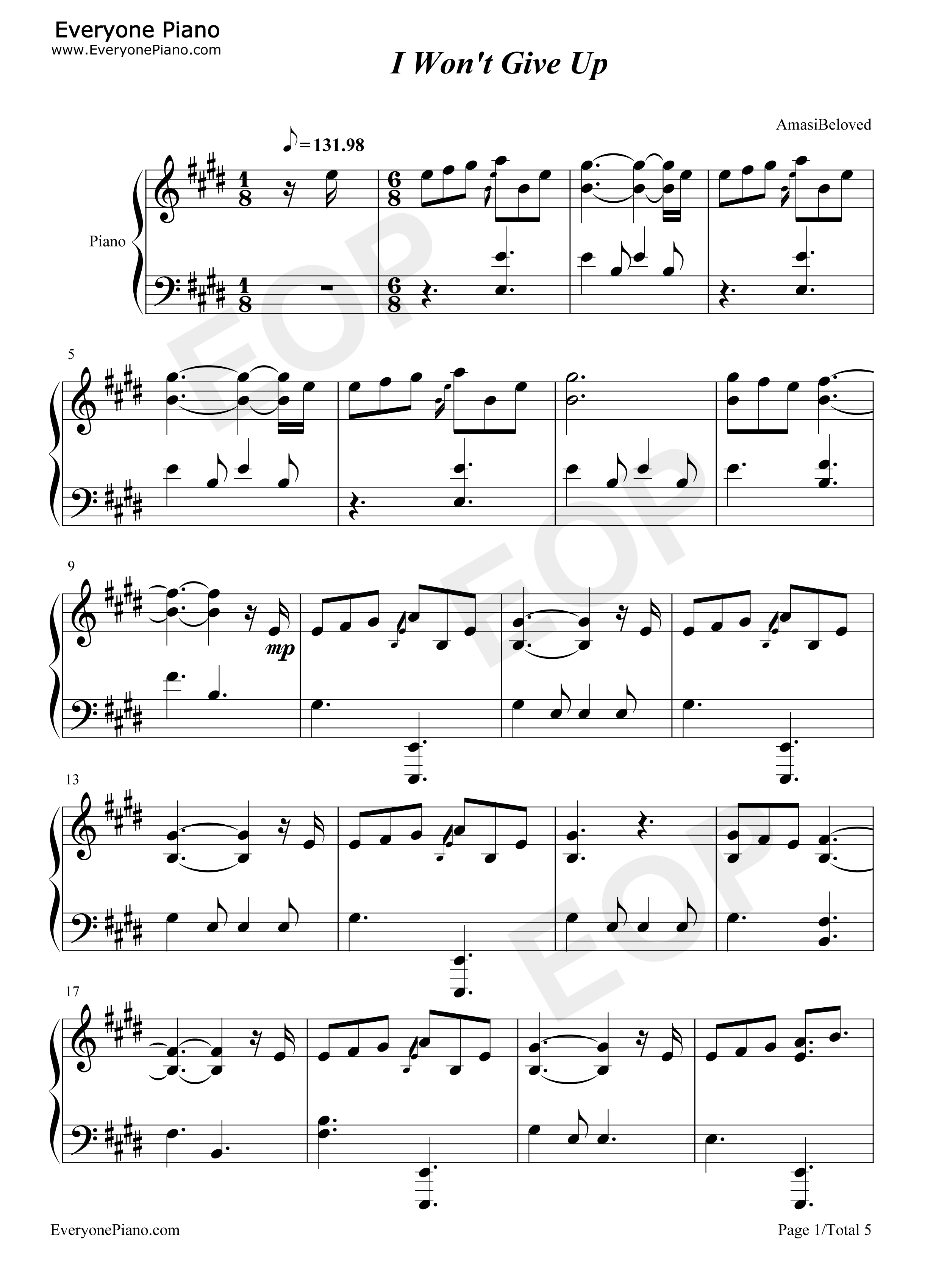 I_Won't_Give_Up钢琴谱_Jason_Mraz