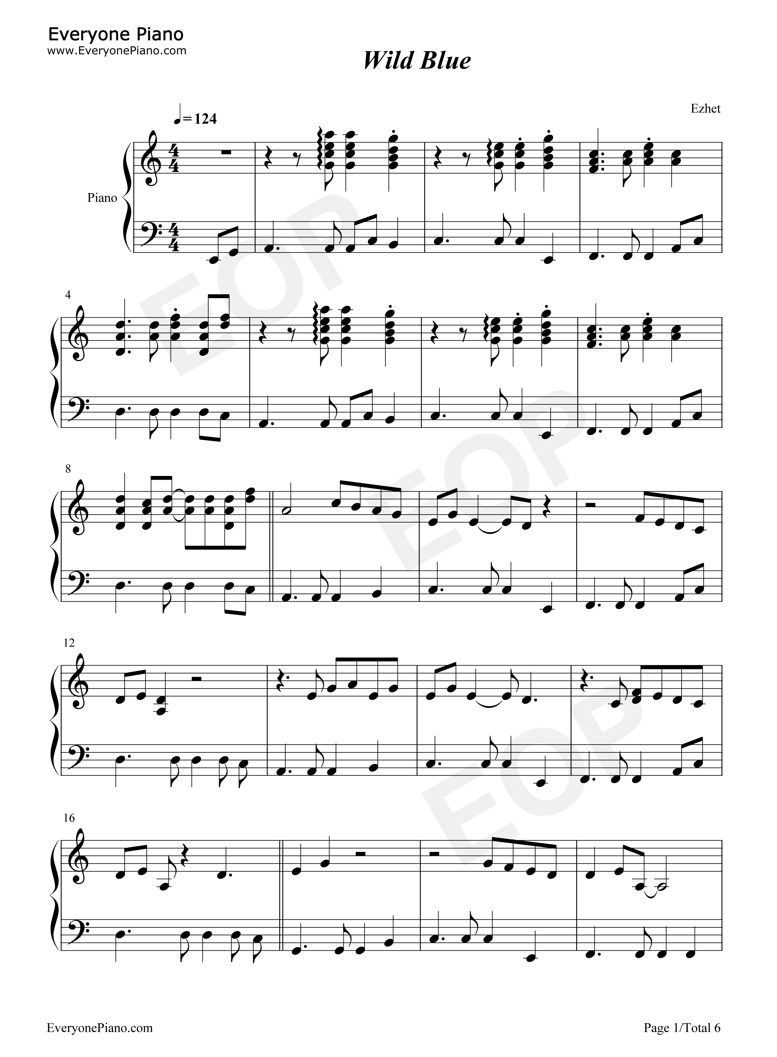 Wild_Blue钢琴谱_John_Mayer