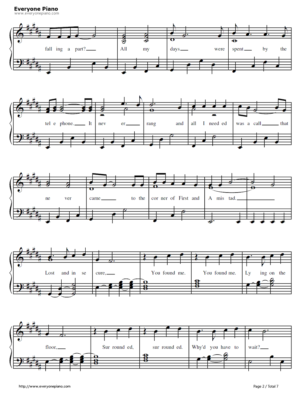 You_Found_Me钢琴谱_The_Fray