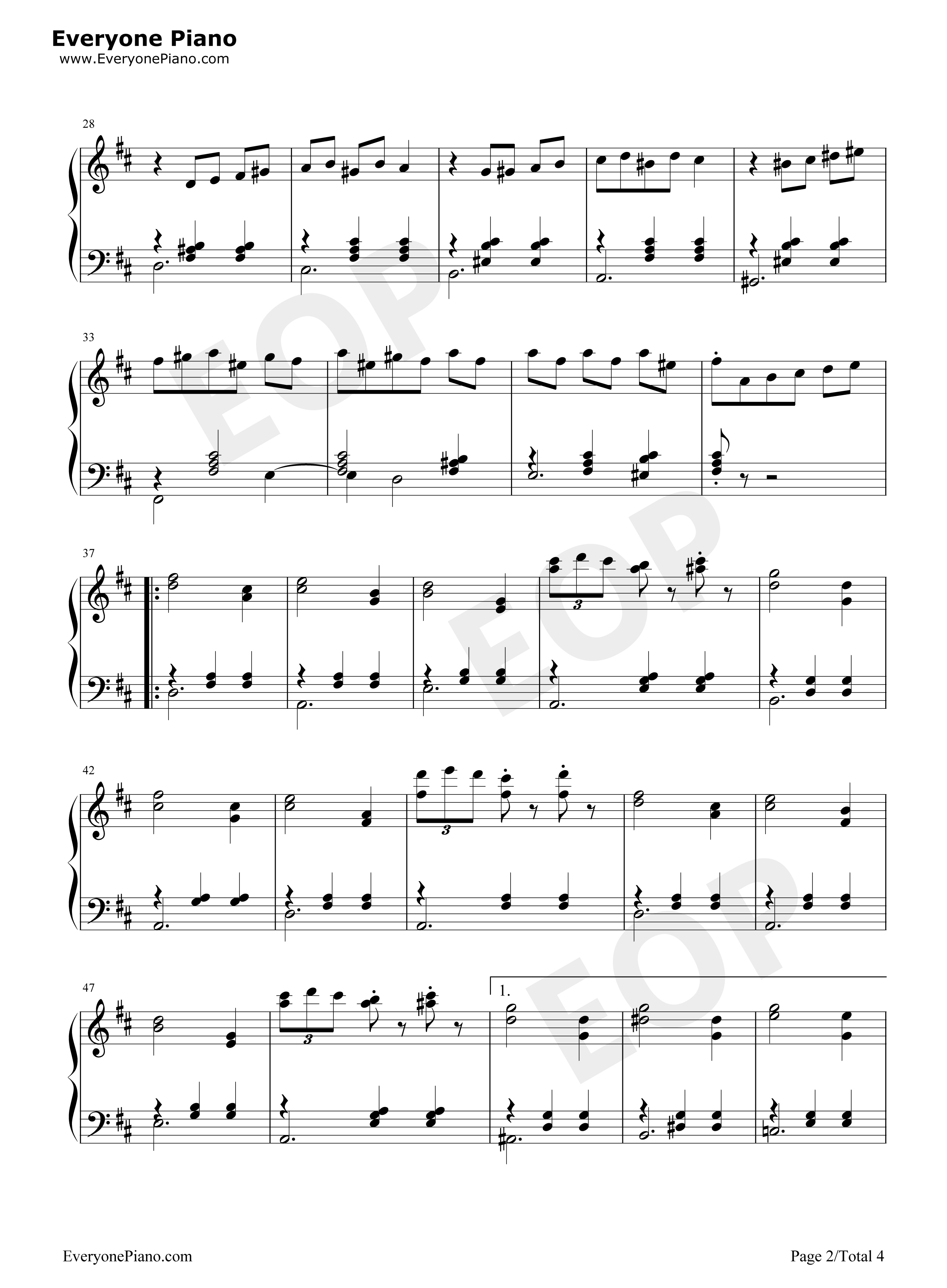 Waltz_of_the_Flowers钢琴谱_柴可夫斯基