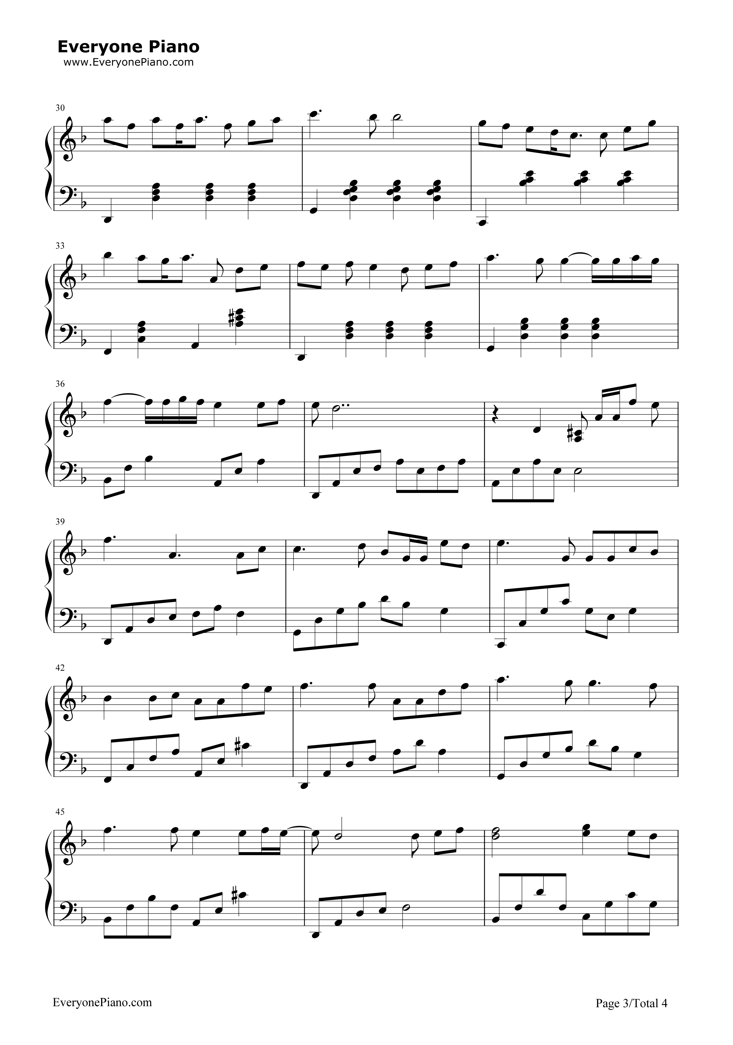 月半小夜曲钢琴谱_李克勤