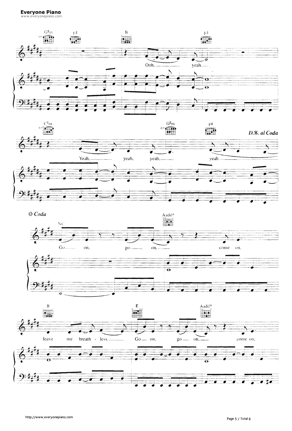 Breathless钢琴谱_The_Corrs