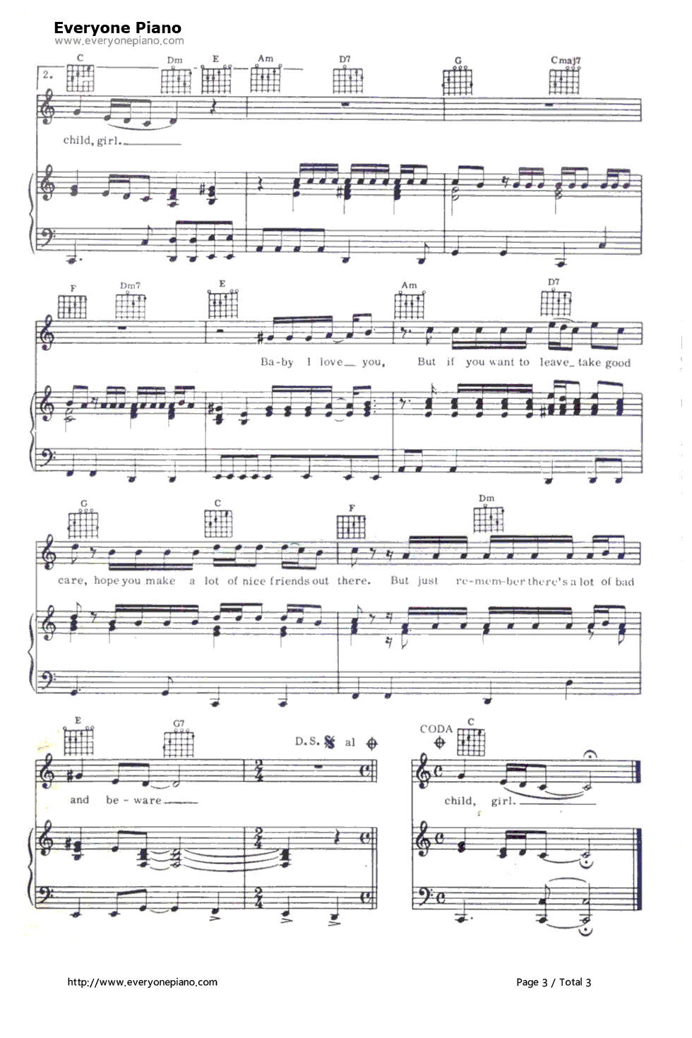 Wild_World钢琴谱_Cat_Stevens